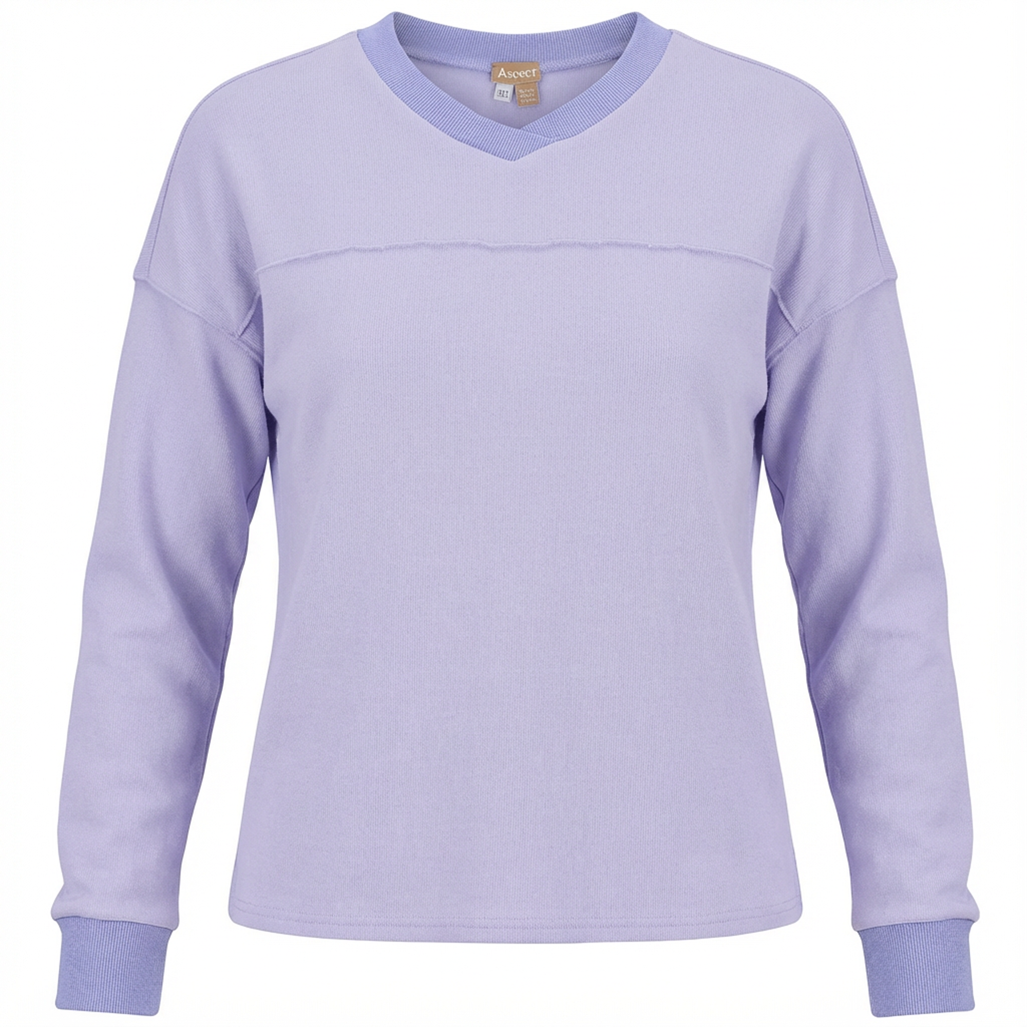 Contrast Trim Top in Lilac by Aspect