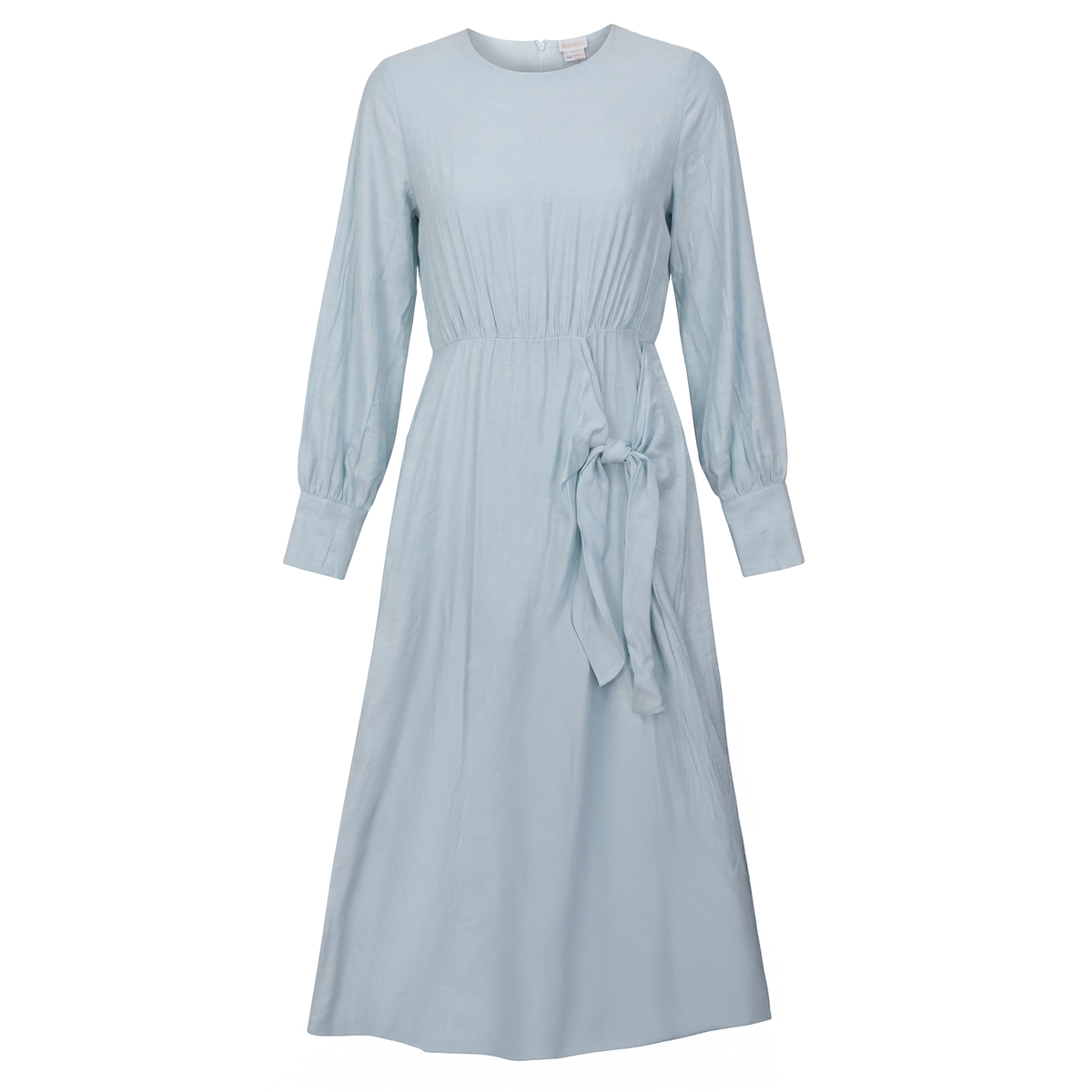Woven Wrap Tie Dress in Blue by Aspect