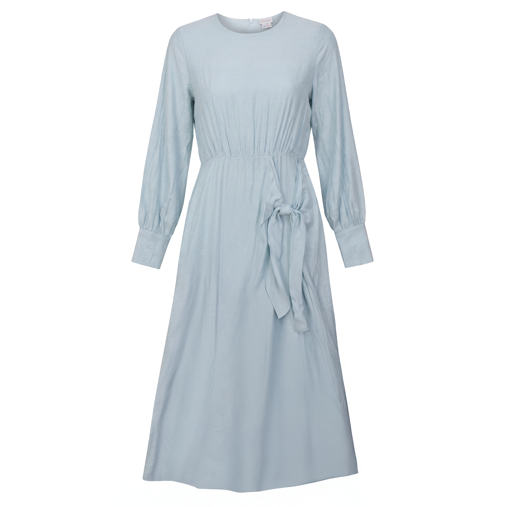 Woven Wrap Tie Dress in Blue by Aspect