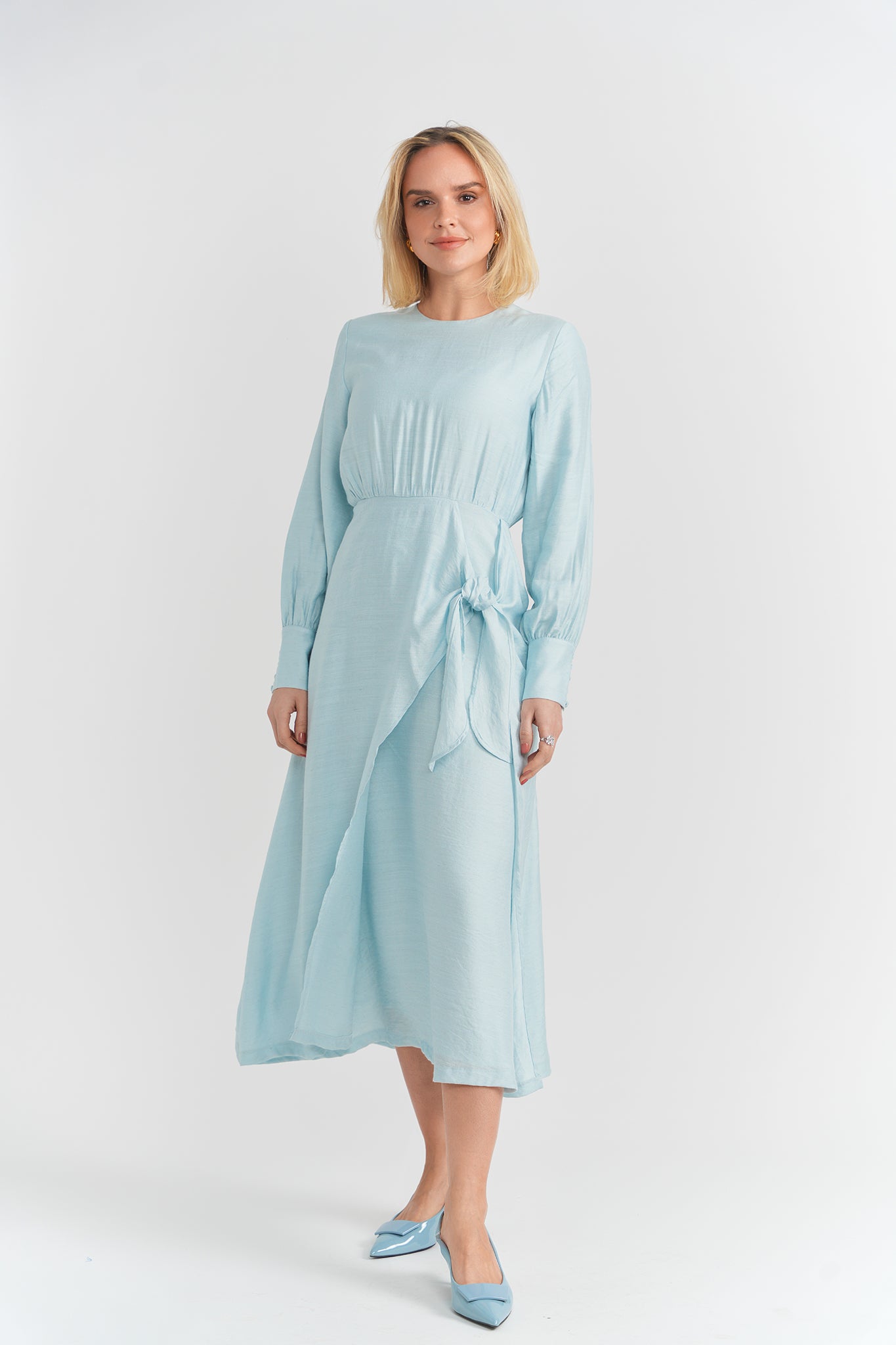 Woven Wrap Tie Dress in by Aspect