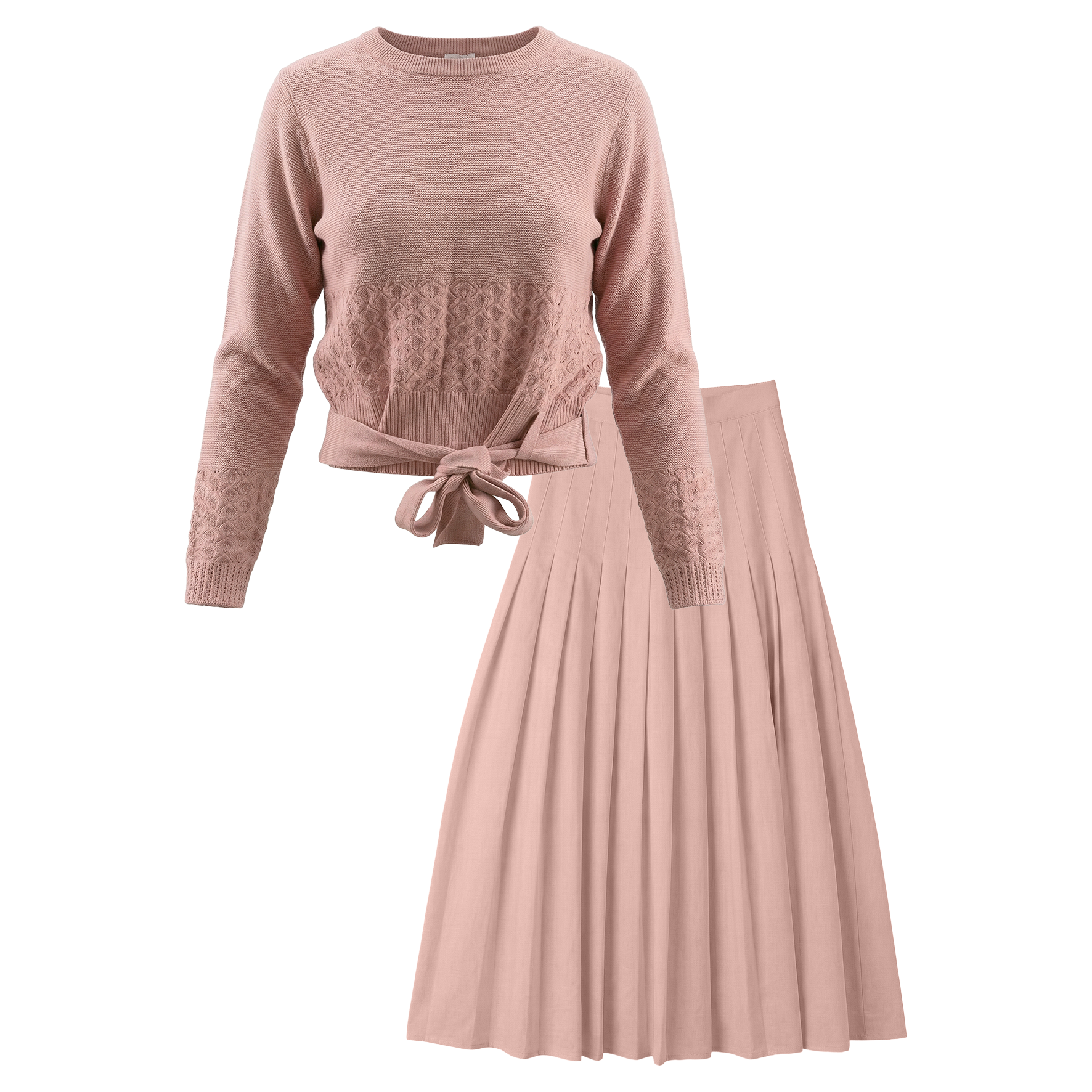 Knit Wrap Skirt Set in Light Spice by Aspect