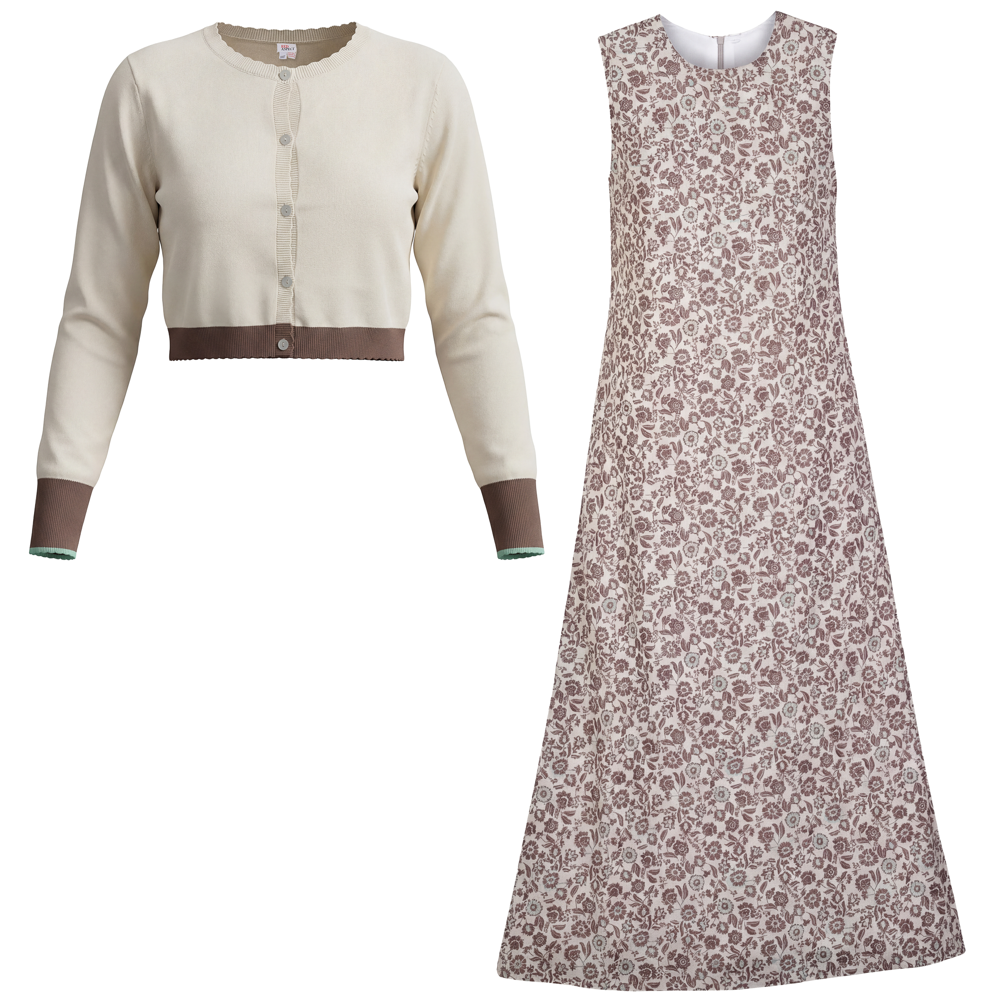 Midi Printed Jumper Set in Off White by Aspect