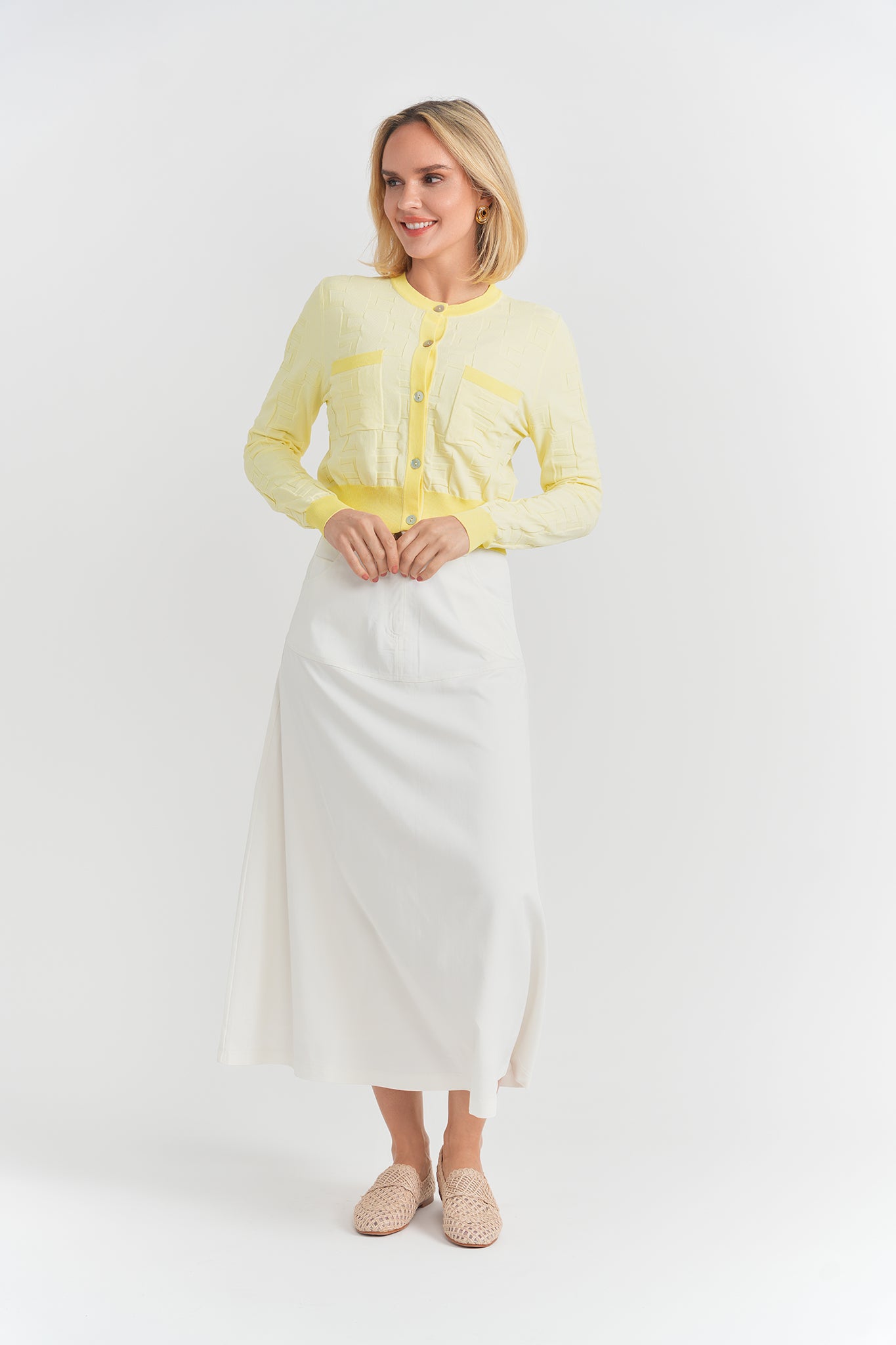 Flare Midi Skirt in by Aspect