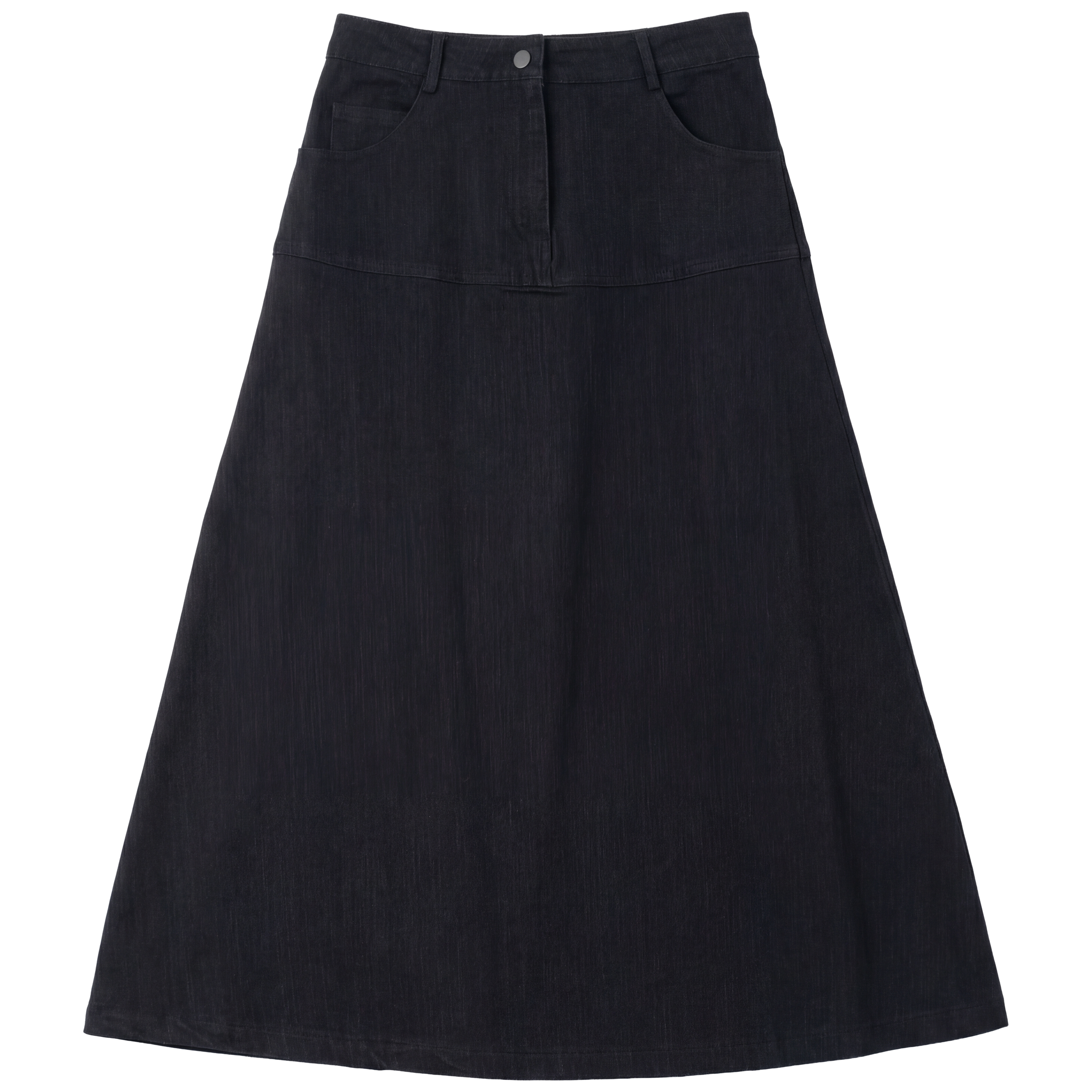 Flare Midi Denim Skirt in by Aspect