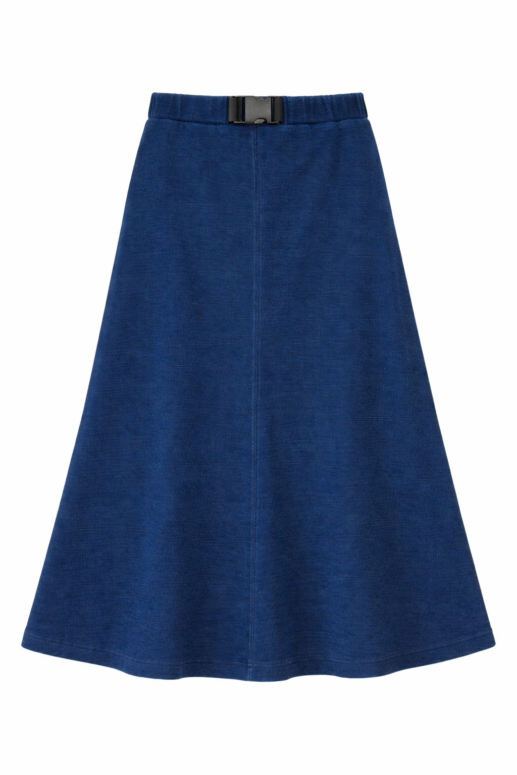 Denim Waffle Buckle Skirt in Dark Denim by FYI