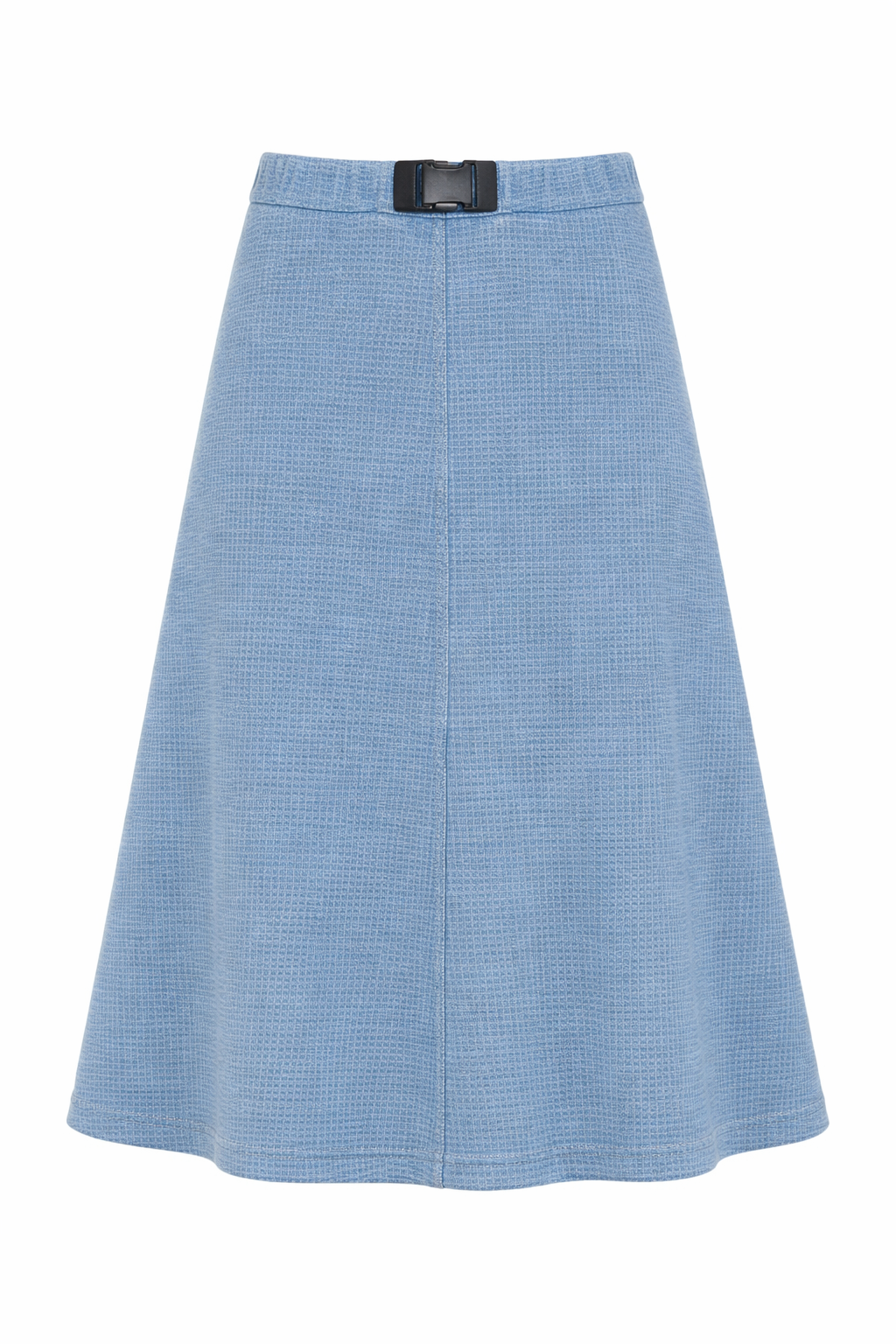 Denim Waffle Buckle Skirt in Denim by FYI