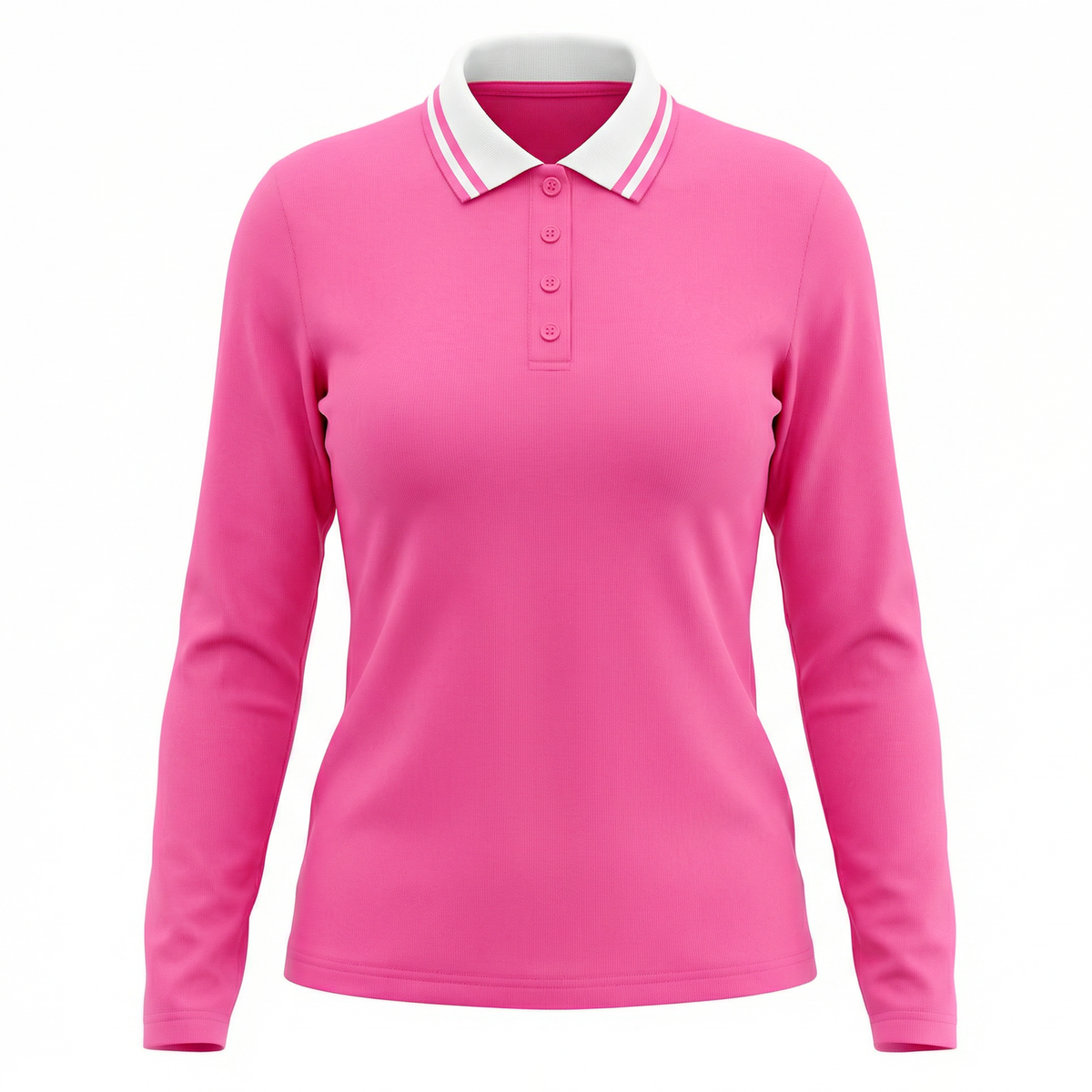 Polo Striped Top in Hot Pink by 5 Stars