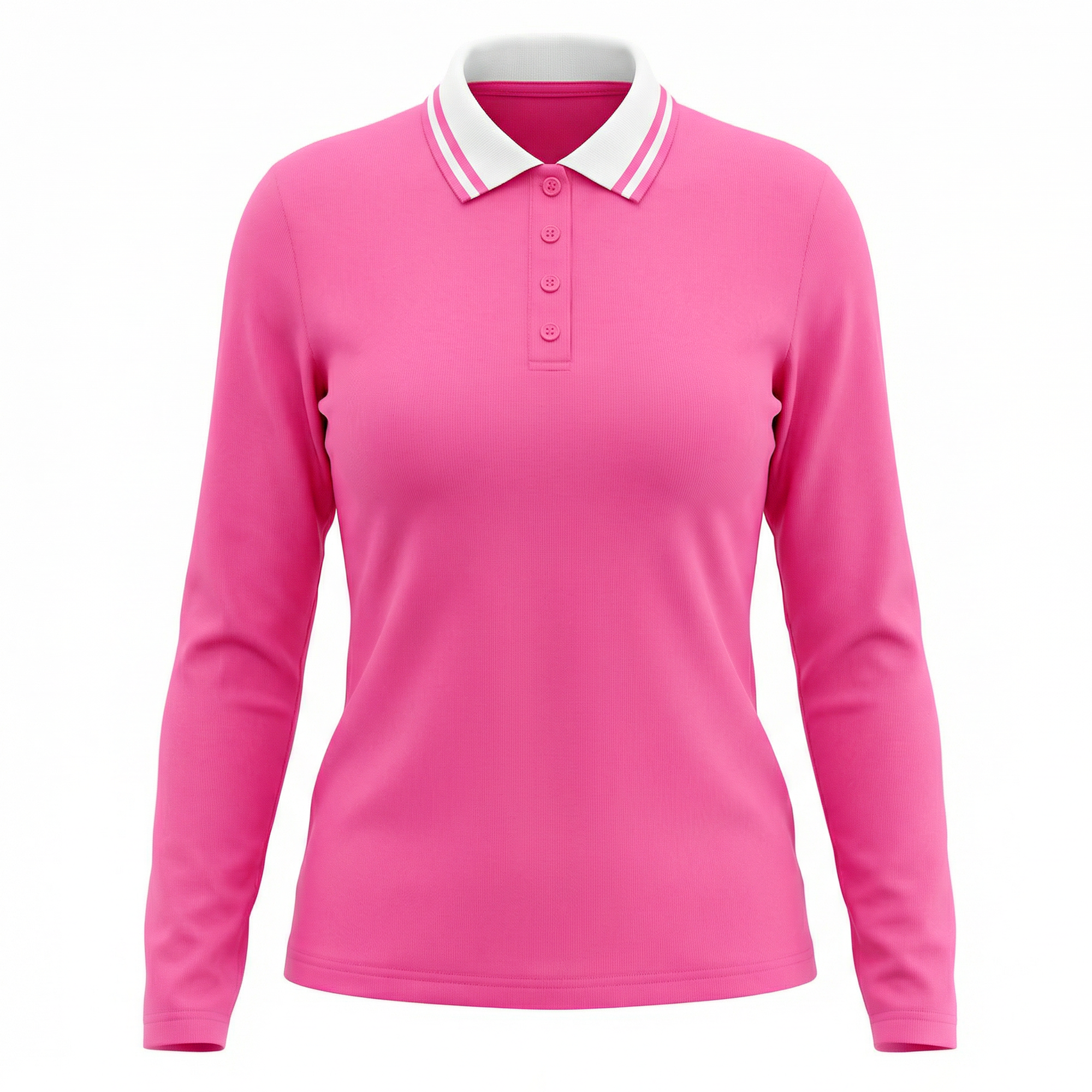 Polo Striped Top in Hot Pink by 5 Stars