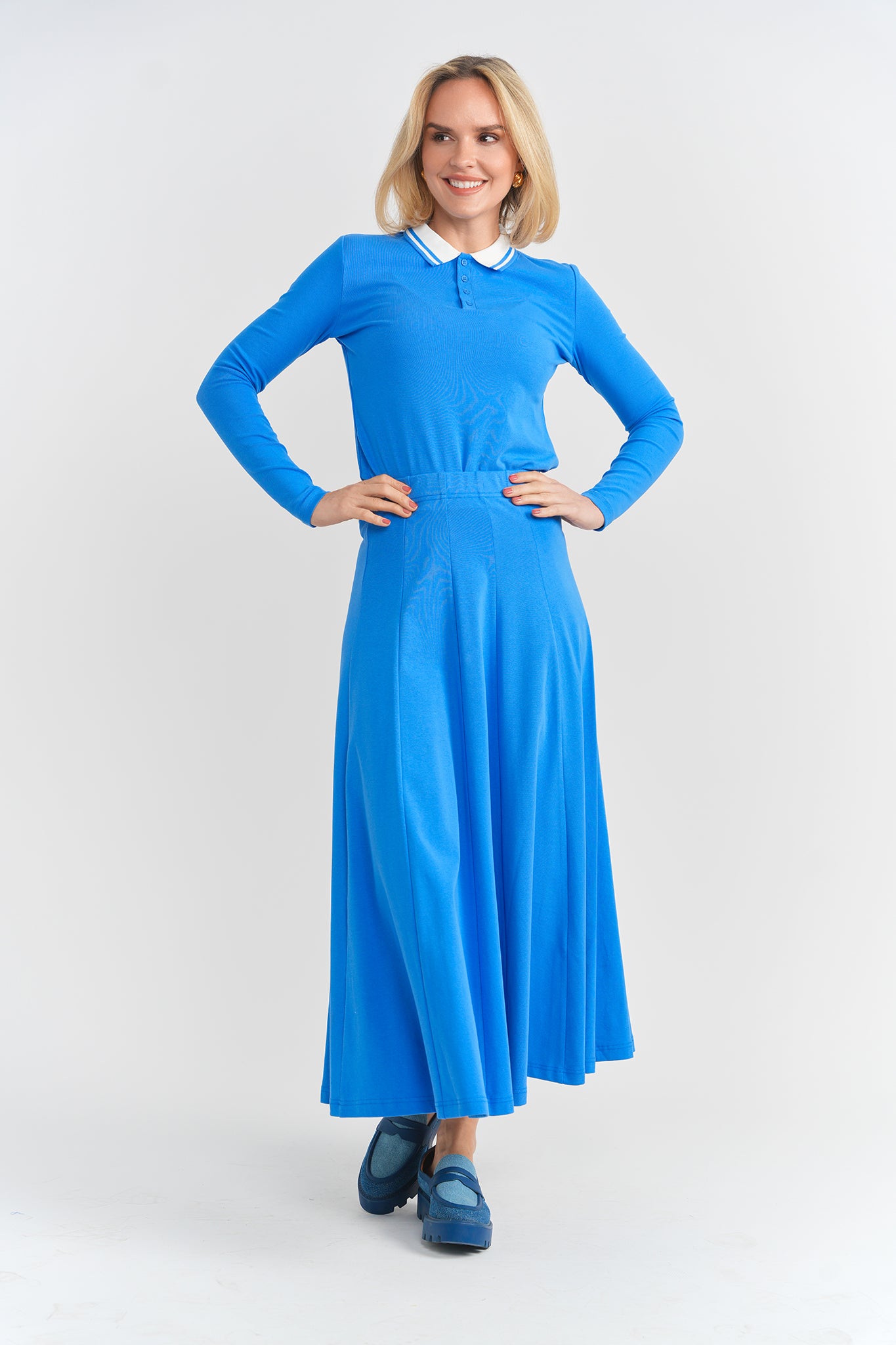 Ribbed Panelled Skirt in by 5 Stars