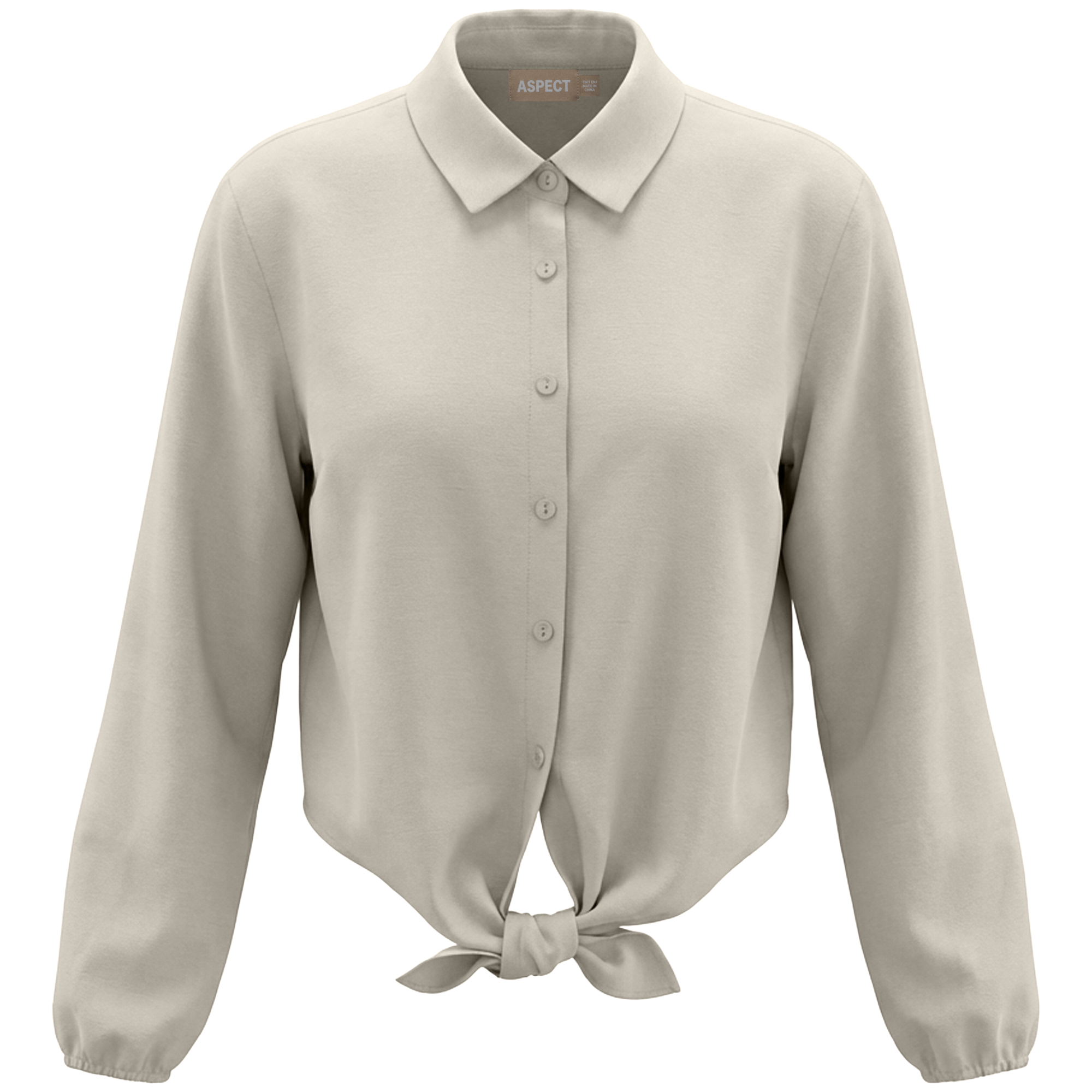 Cropped Tie Woven Blouse in Natural by Aspect