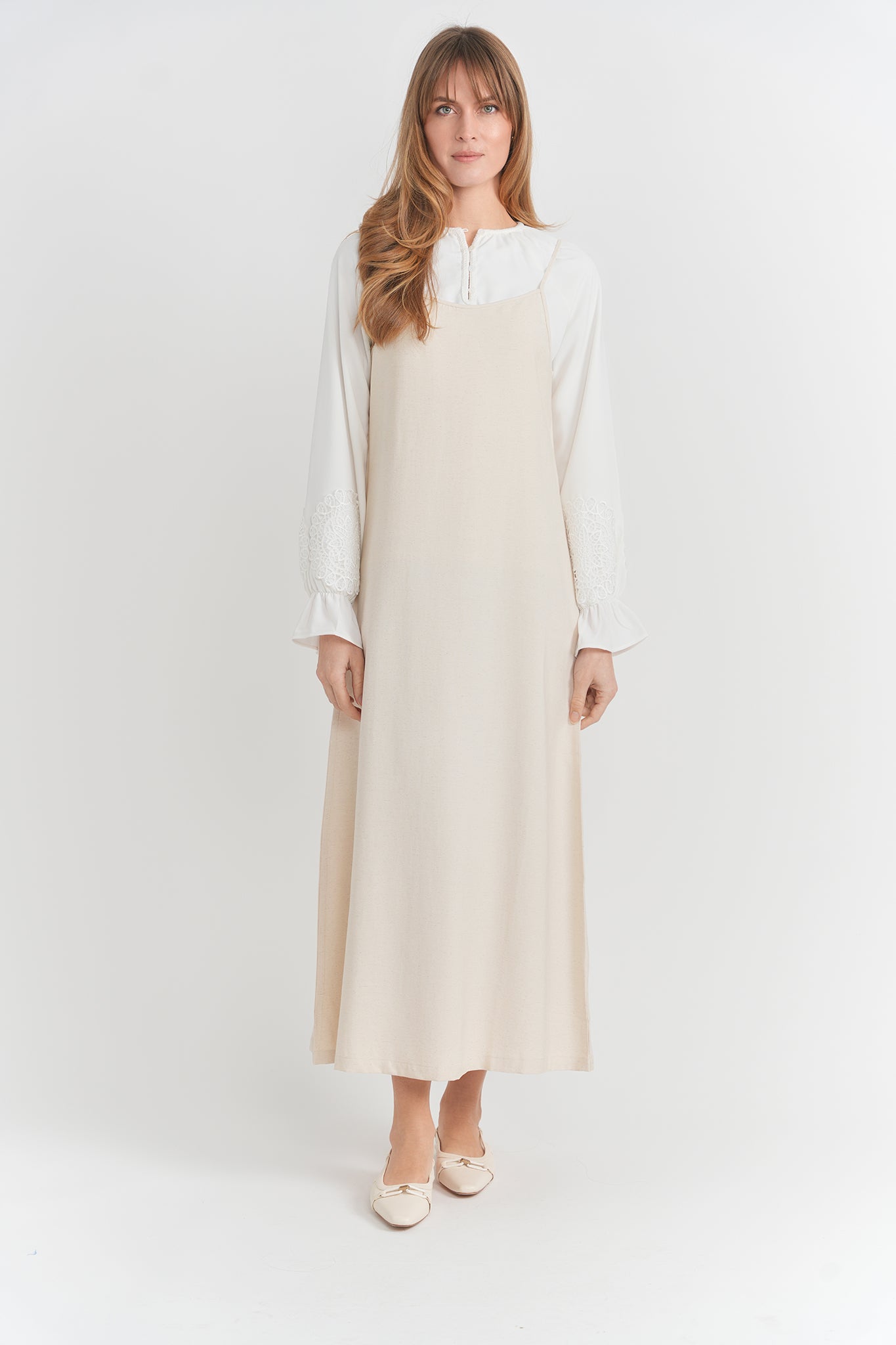 A-Line Woven Slip Jumper in by Aspect