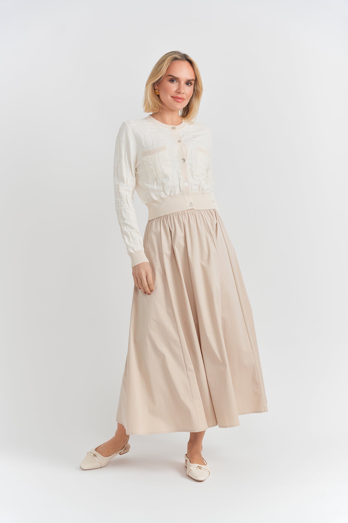 Midi Paneeled Flare Skirt in by Aspect