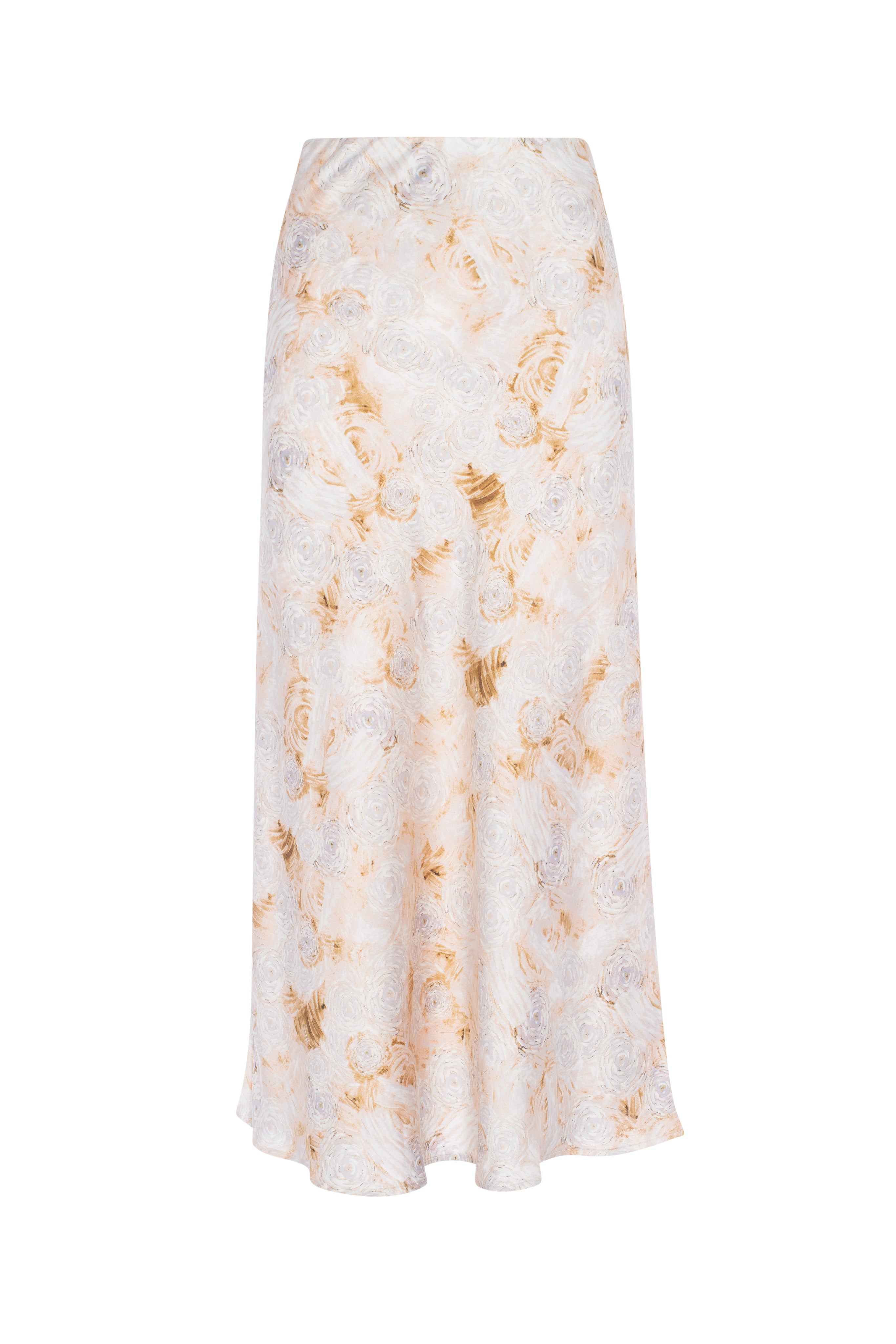 Midi Printed Skirt in Pink by Aspect