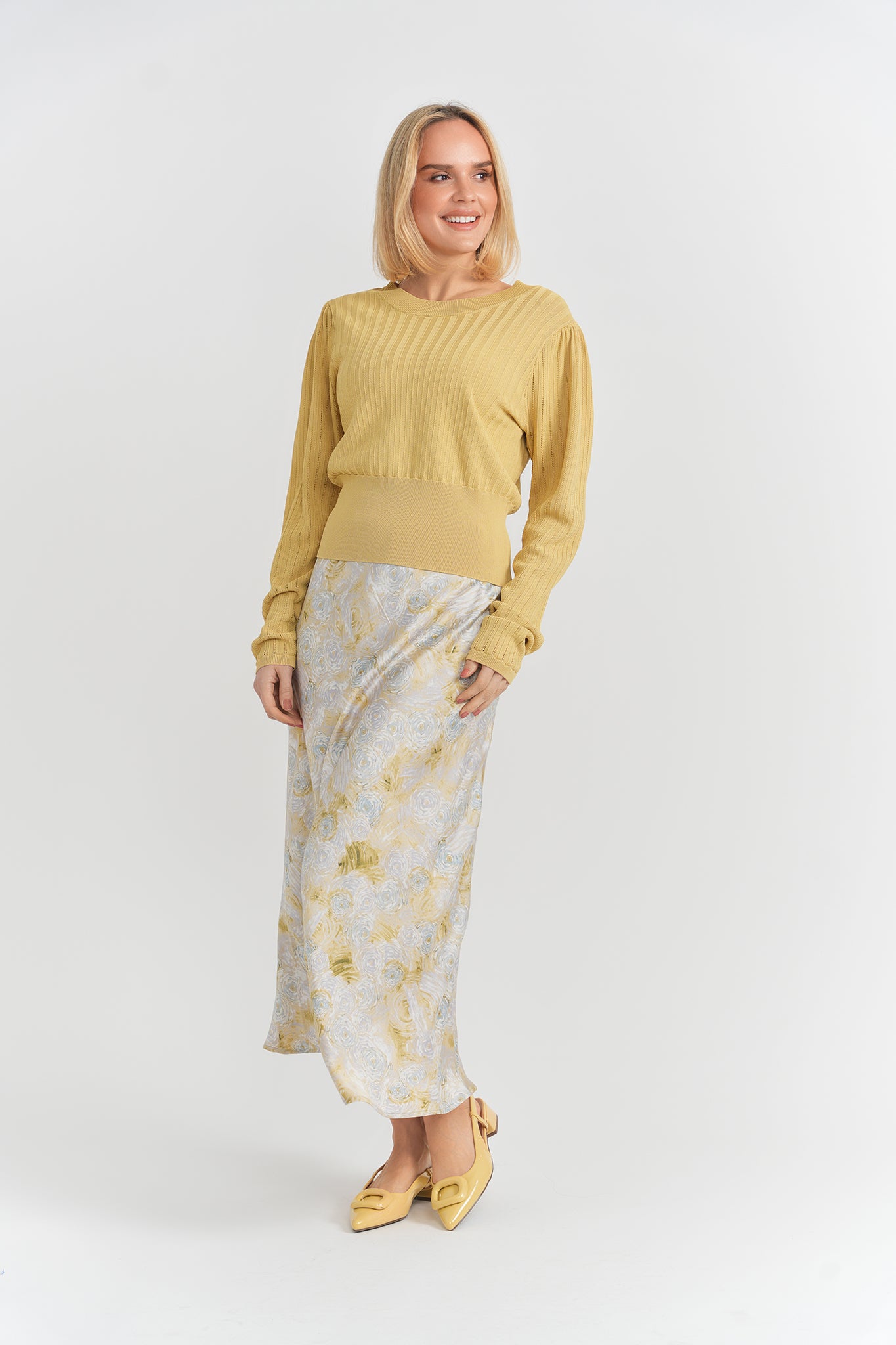 Midi Printed Skirt in by Aspect