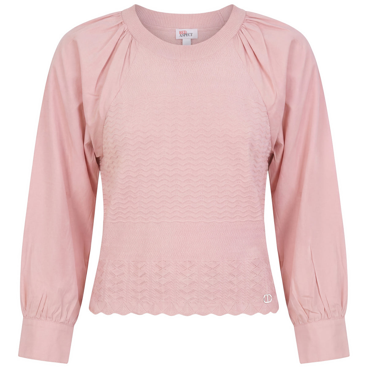 Woven Knit Blouse in Blush by Aspect