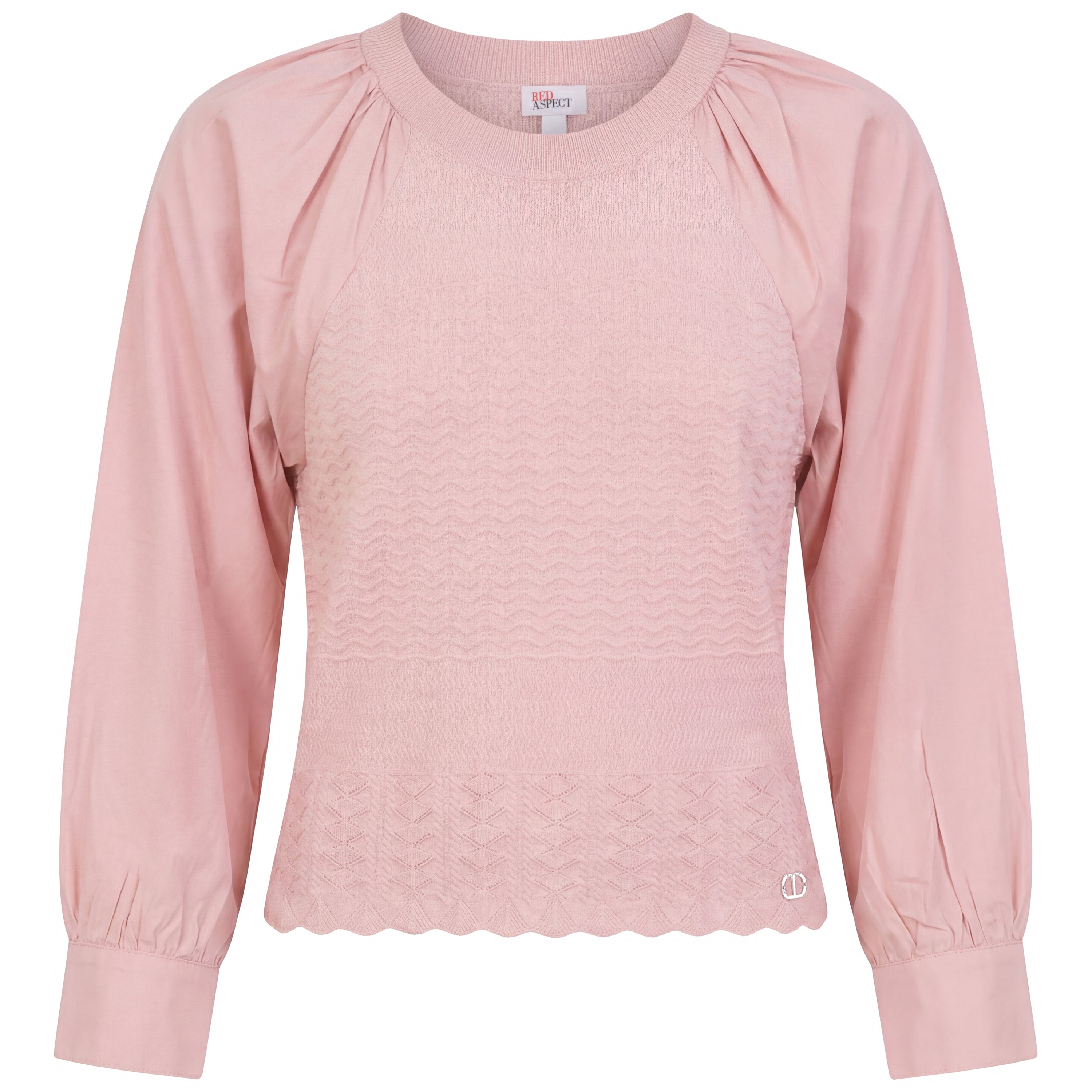 Woven Knit Blouse in Blush by Aspect