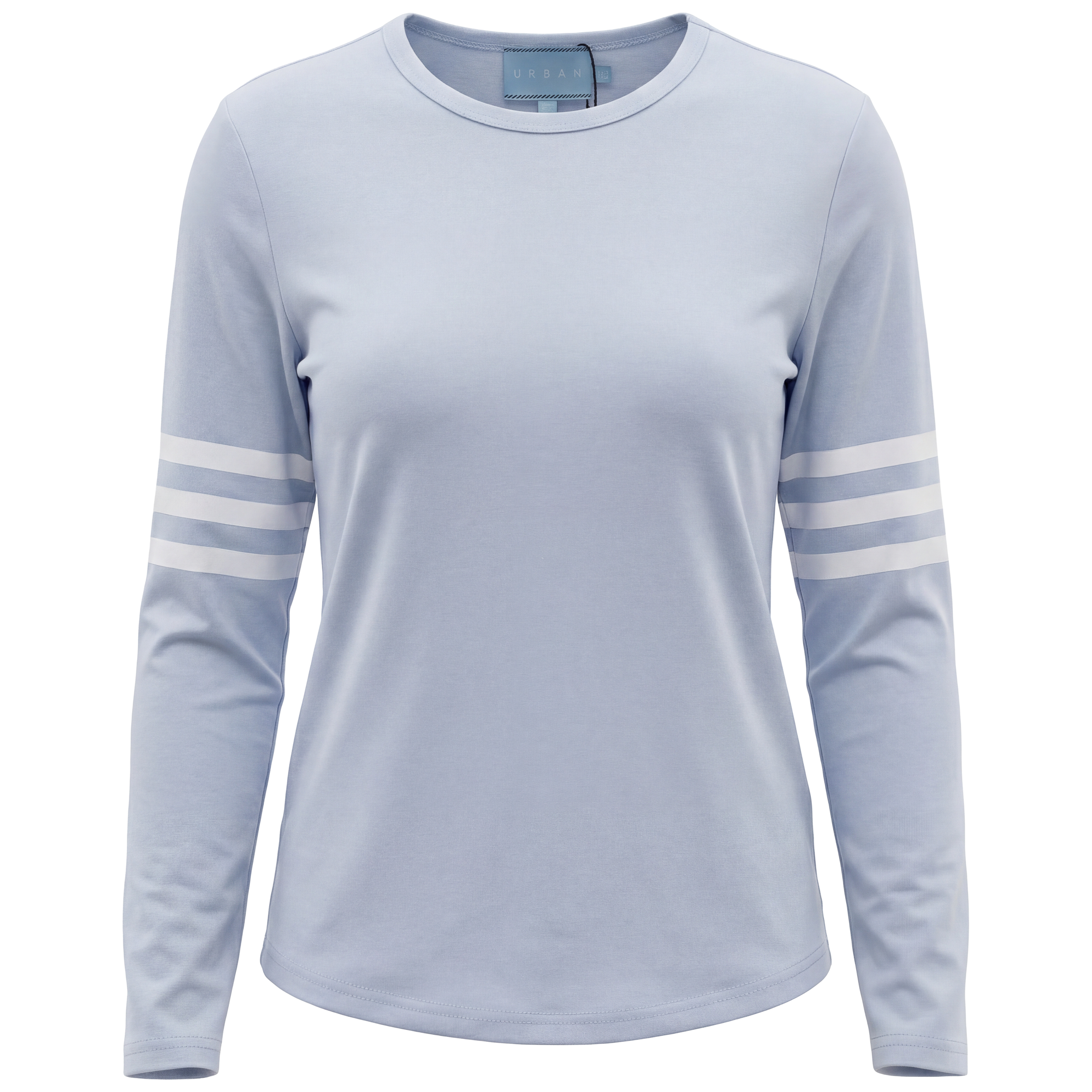 Cotton Striped Top in Blue Mist by Urban
