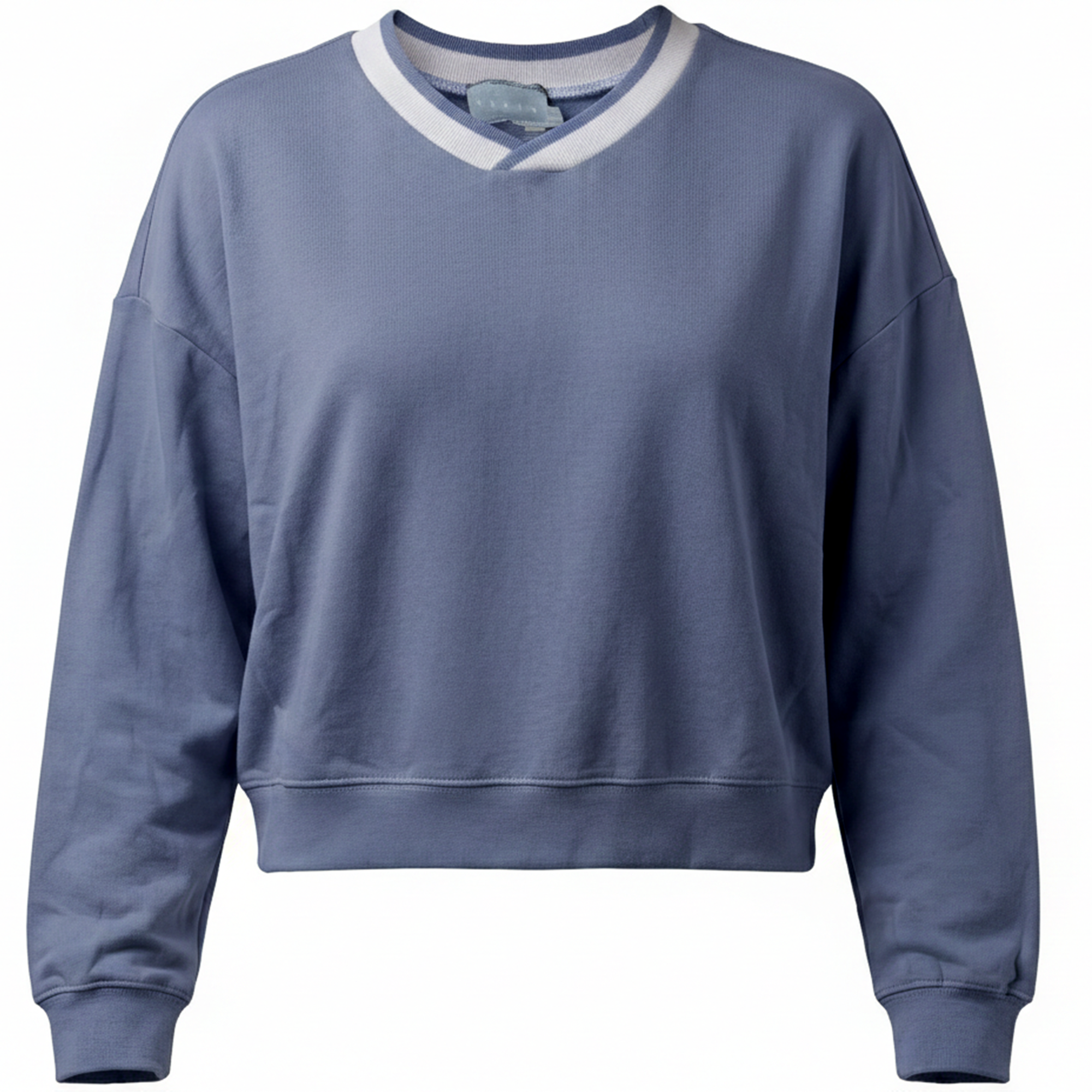 Striped Vneck Sweatshirt in Denim by Urban