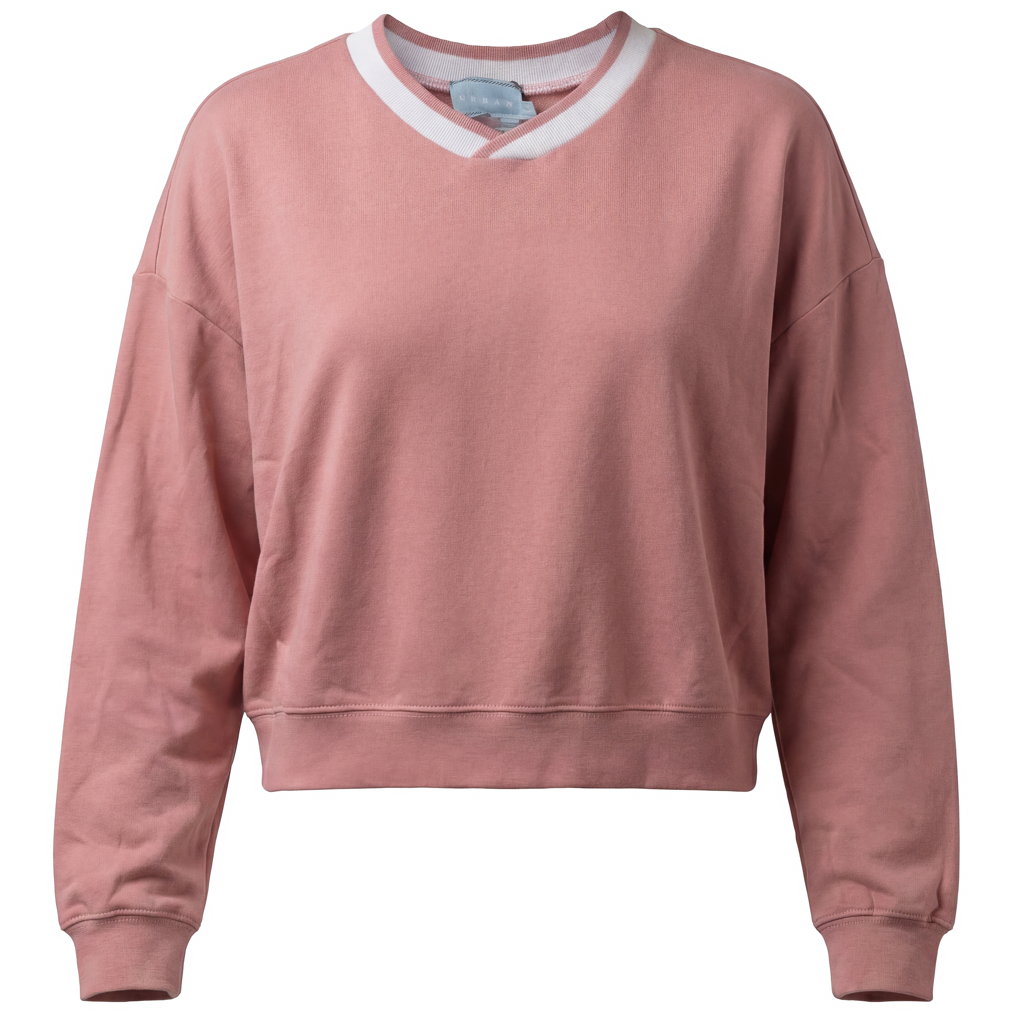 Striped Vneck Sweatshirt in Rose by Urban