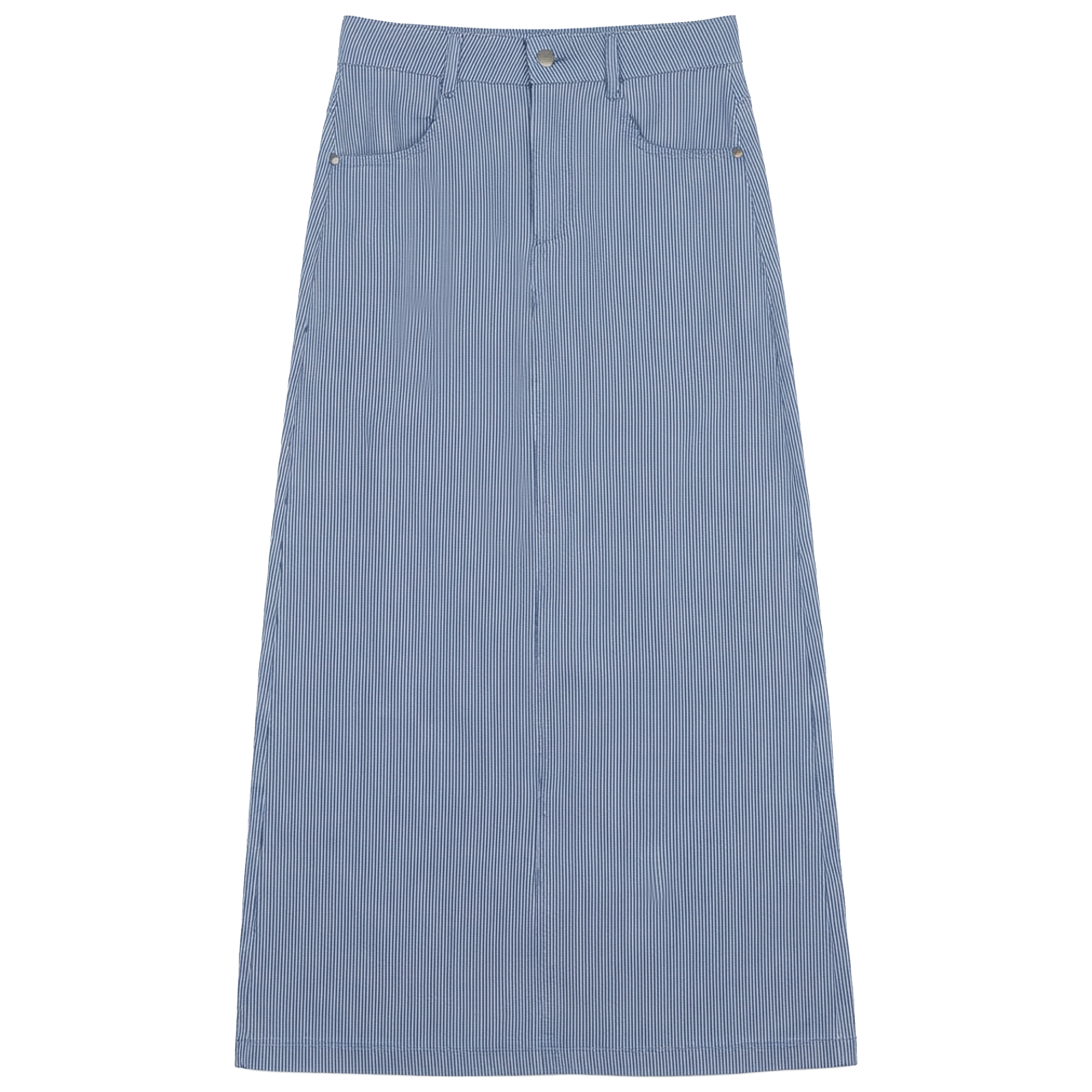Striped Denim Skirt in Dark Denim by Urban