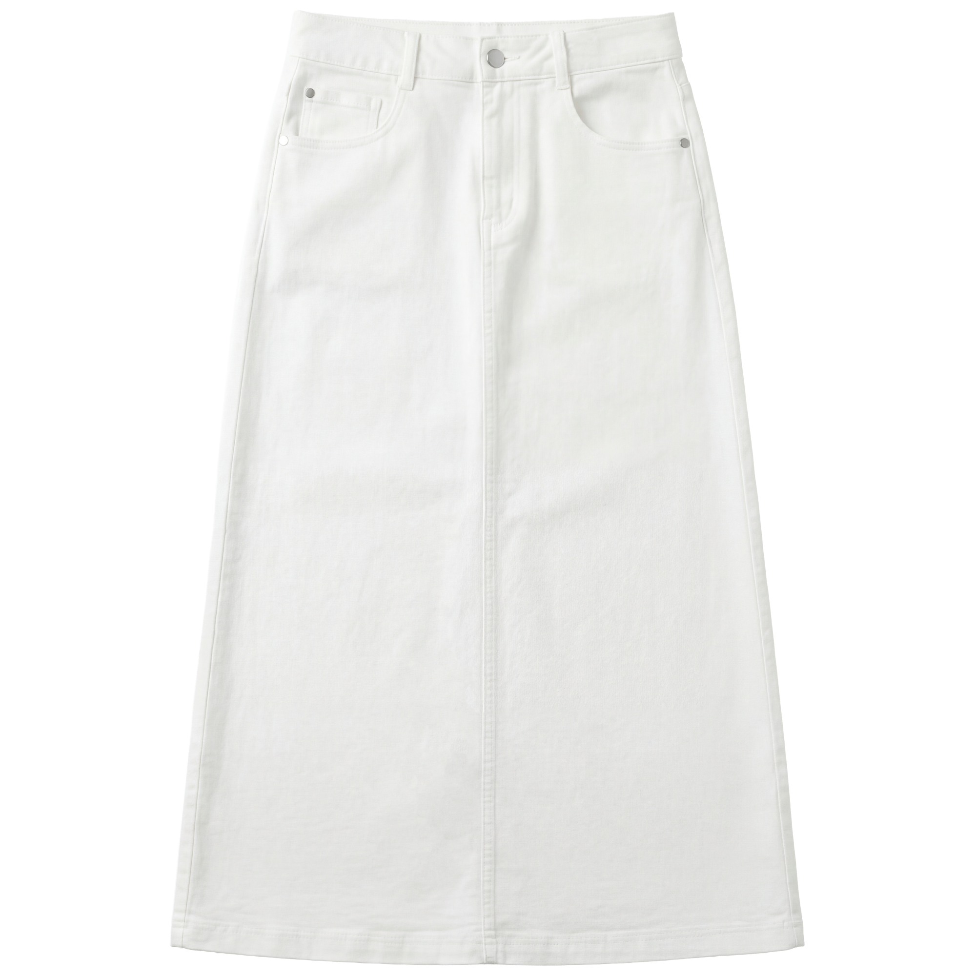 Denim Stretch Skirt in White by Urban