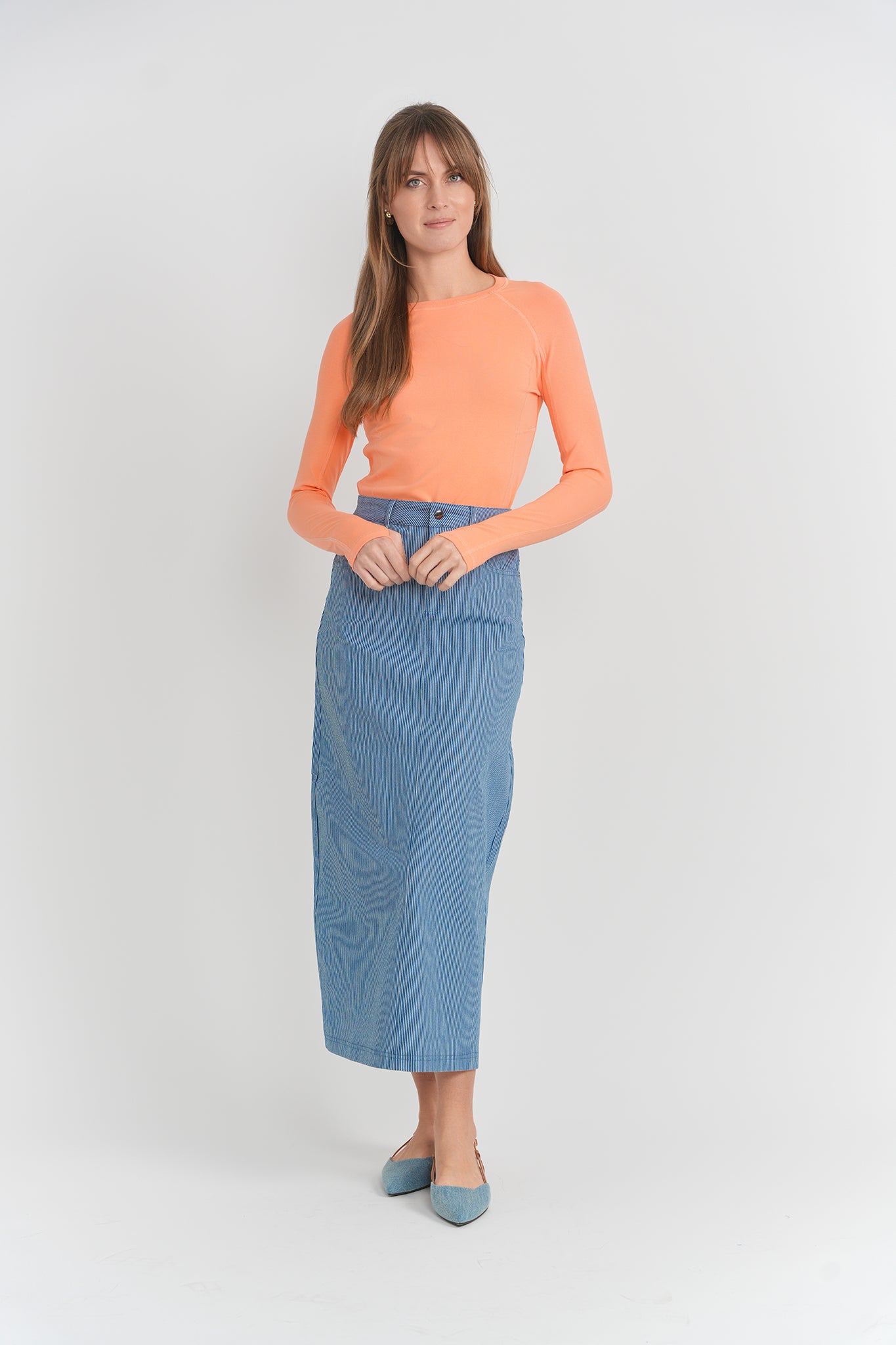 Denim Stretch Skirt in by Urban