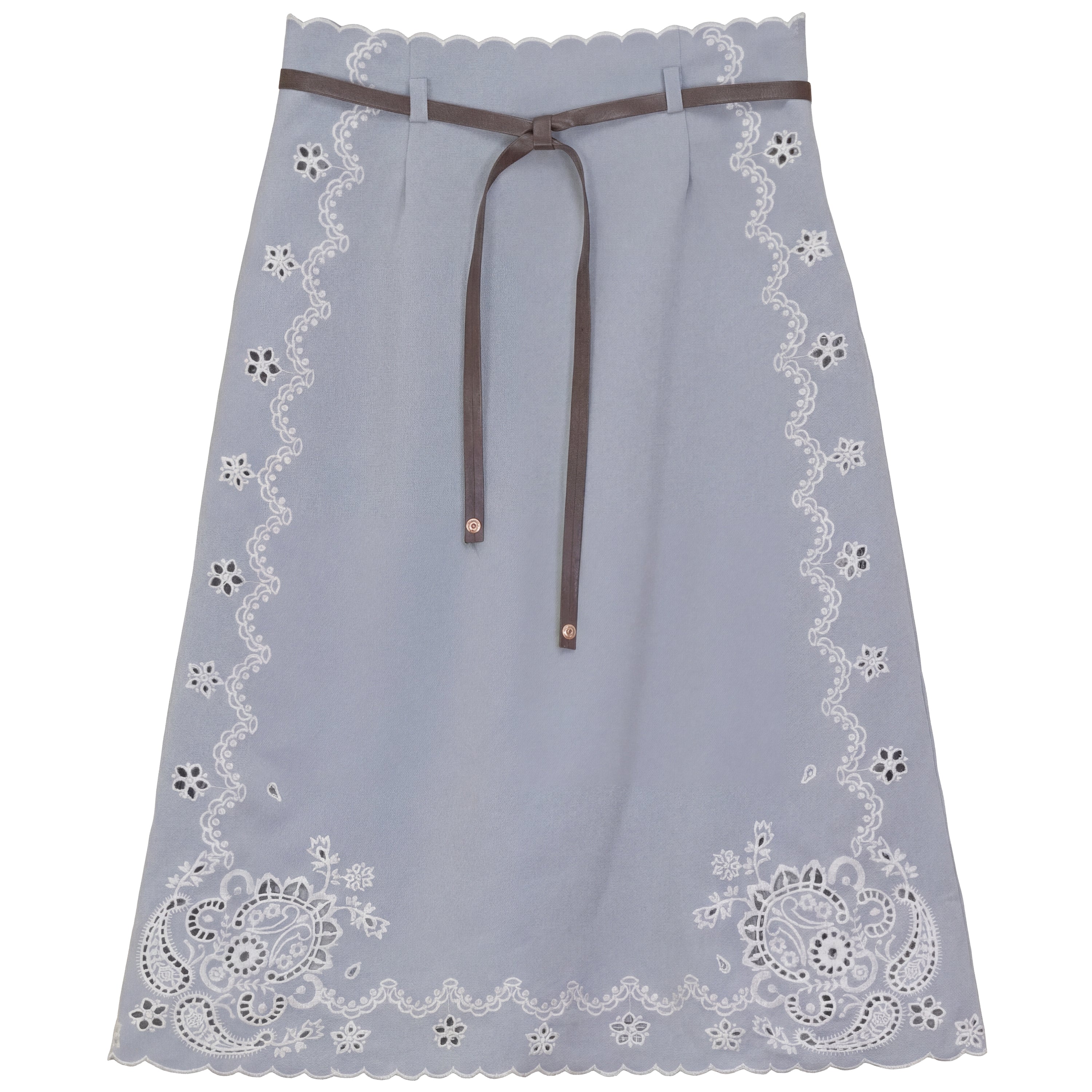 A line Embroidered Skirt in by Aspect
