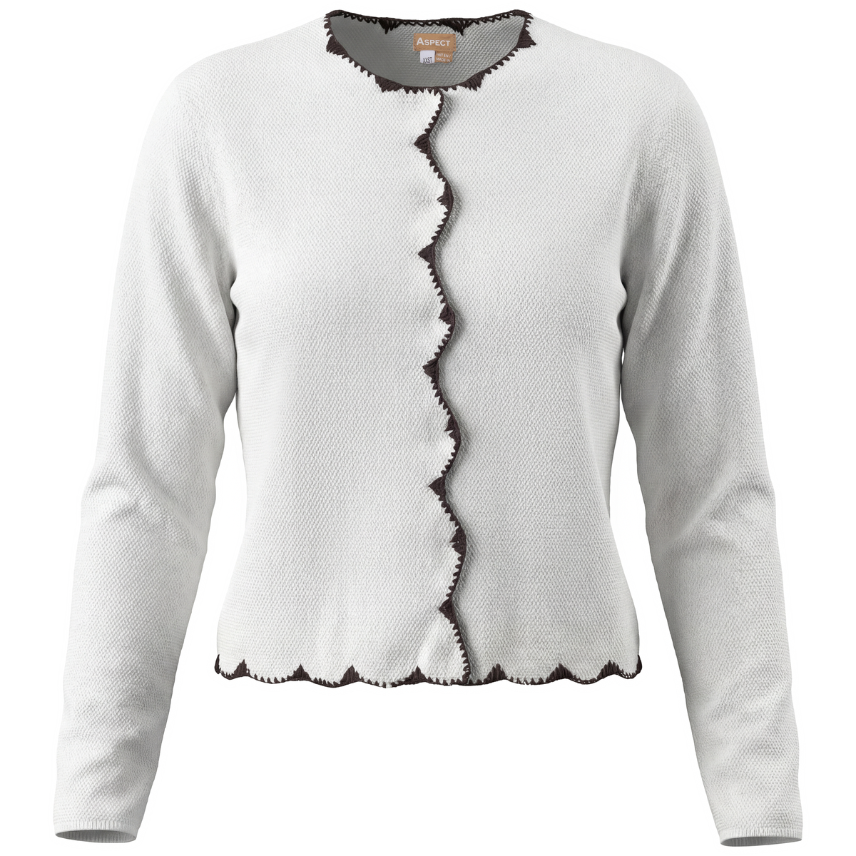 Crochet Edge Cardigan in White by Aspect