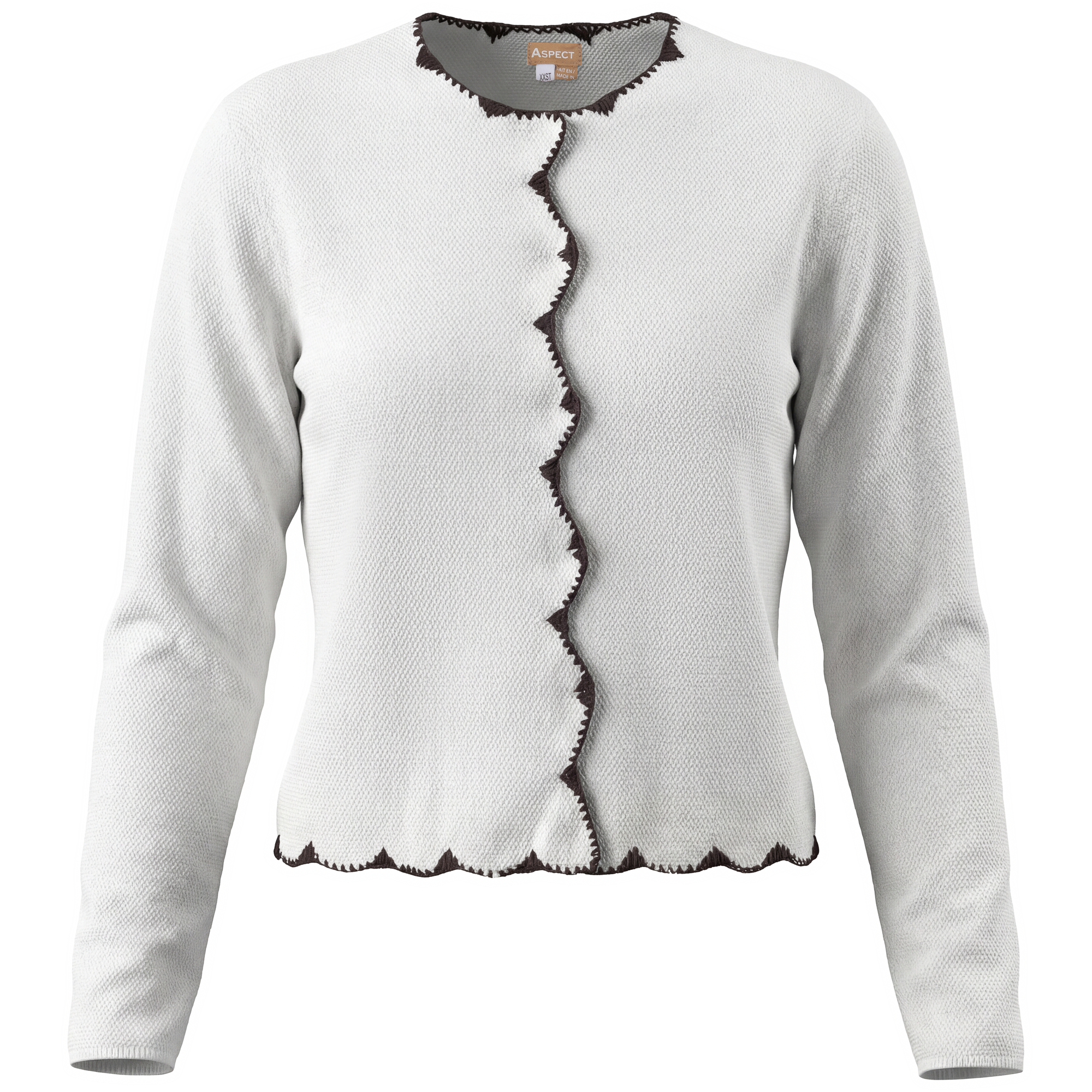 Crochet Edge Cardigan in White by Aspect