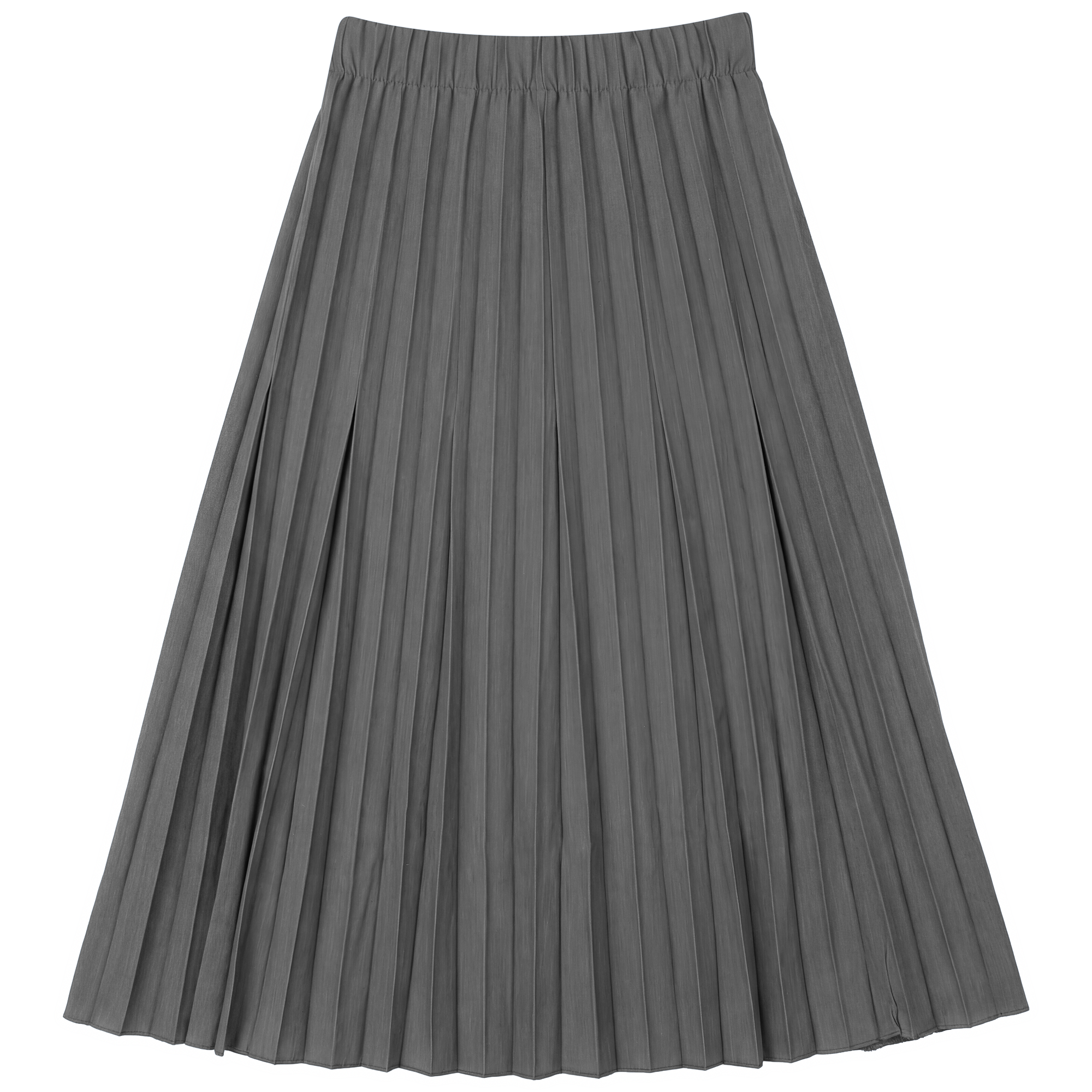 Crinkle Pleated Midi Skirt in Black by Aspect