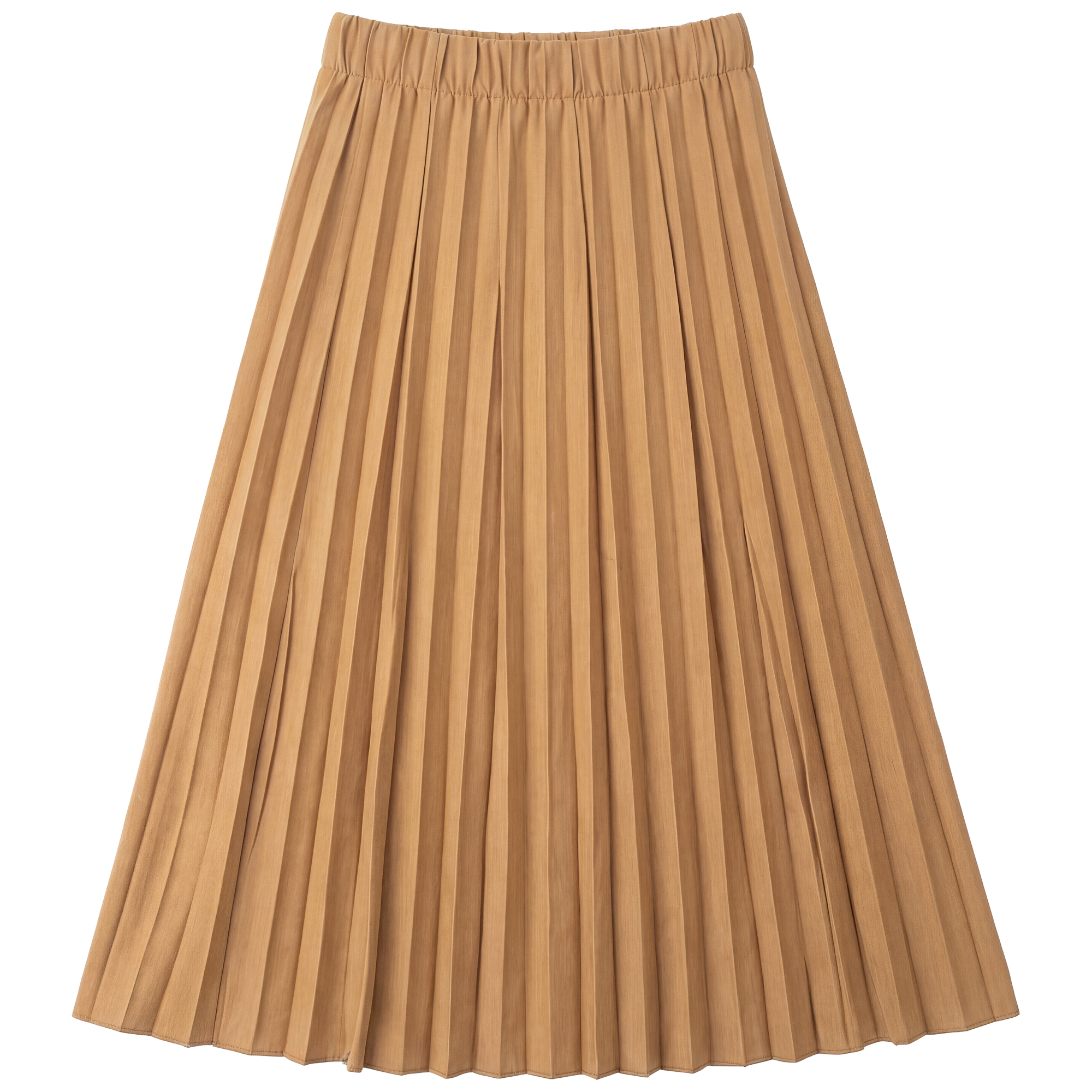 Crinkle Pleated Midi Skirt in Cognac by Aspect