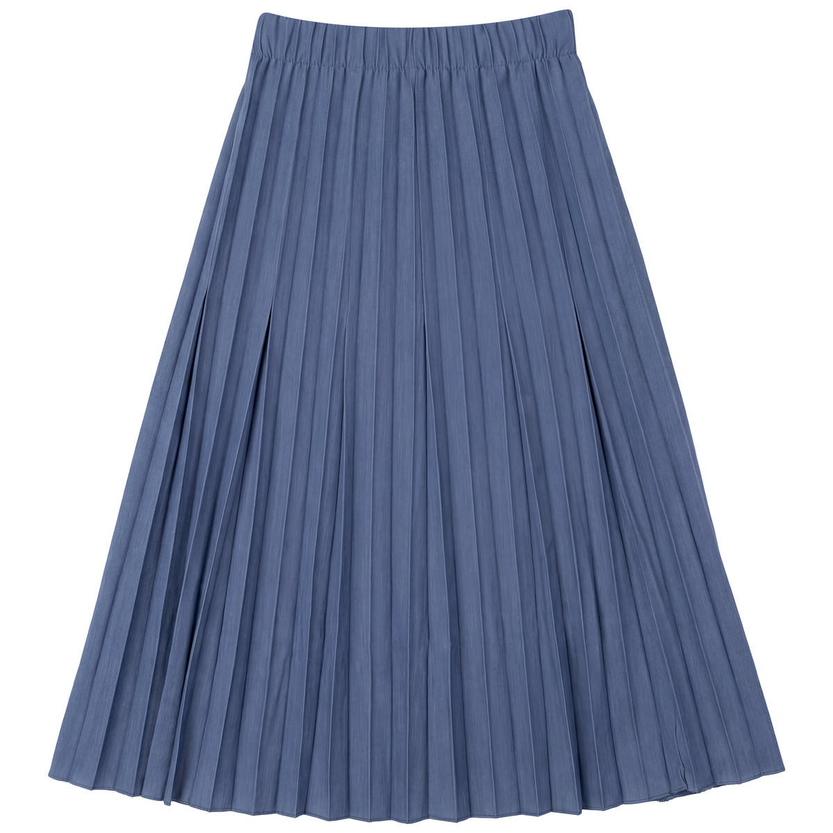 Crinkle Pleated Midi Skirt in Dark Denim by Aspect
