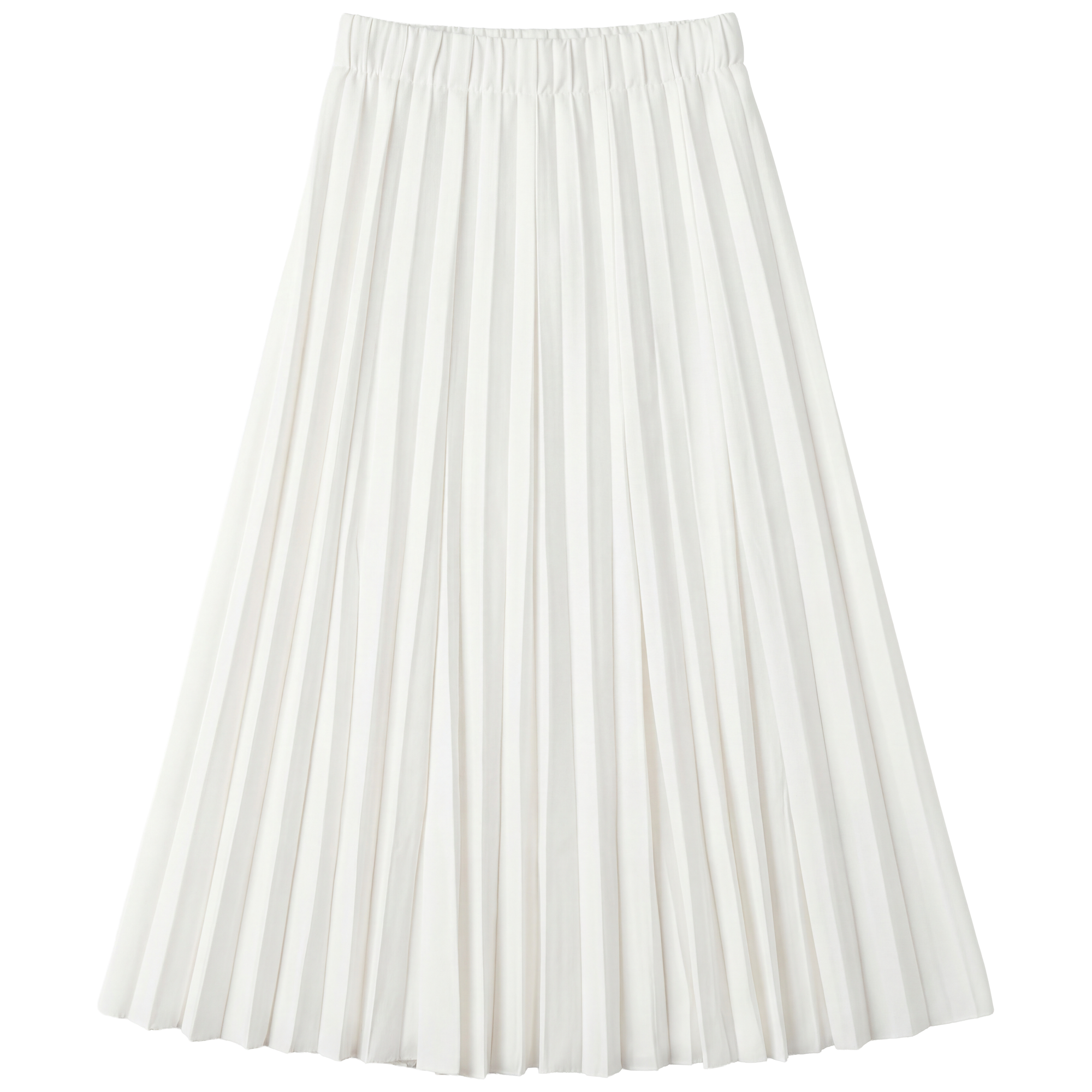 Crinkle Pleated Midi Skirt in White by Aspect