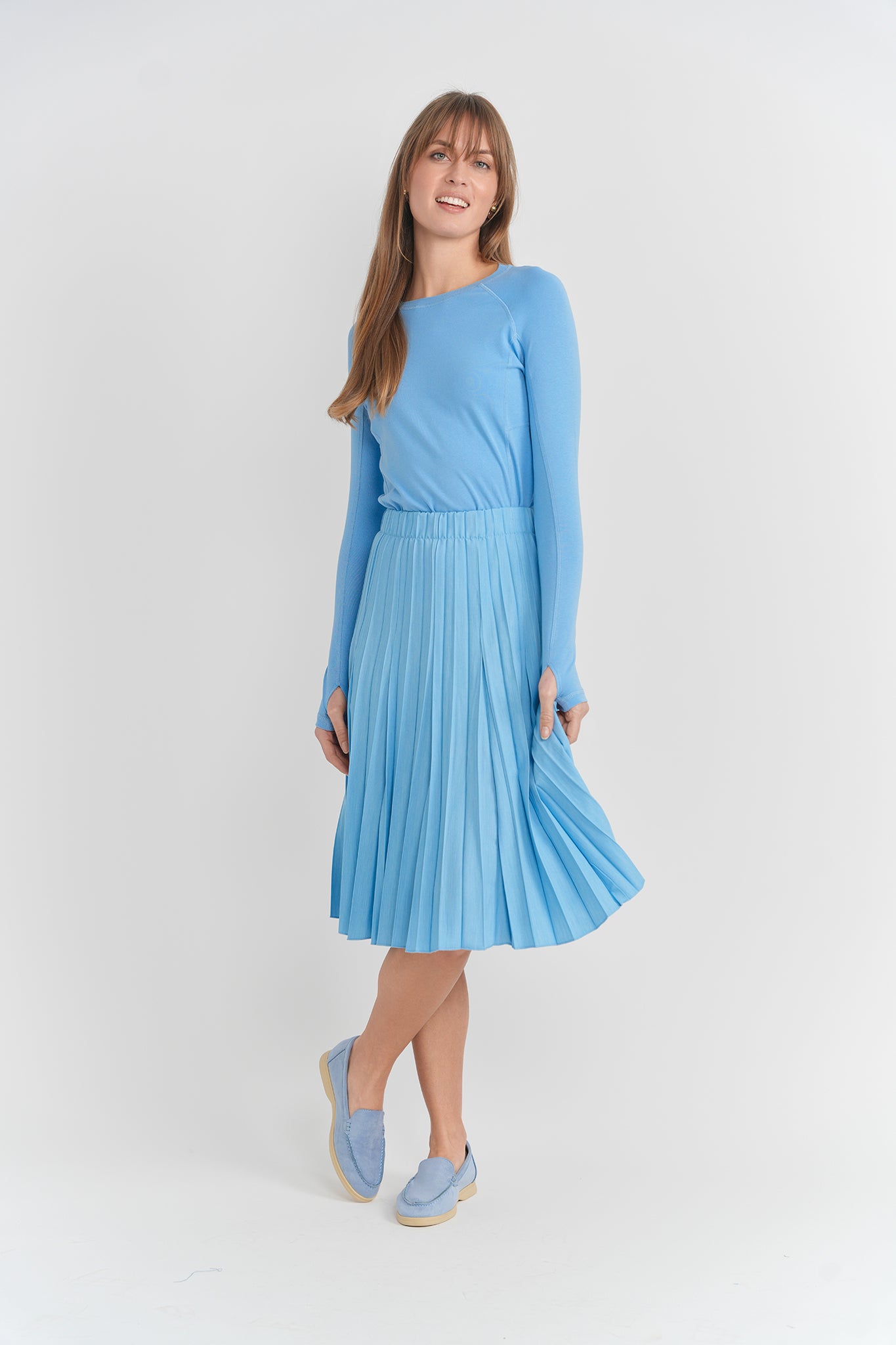 Crinkle Pleated Skirt in by Aspect
