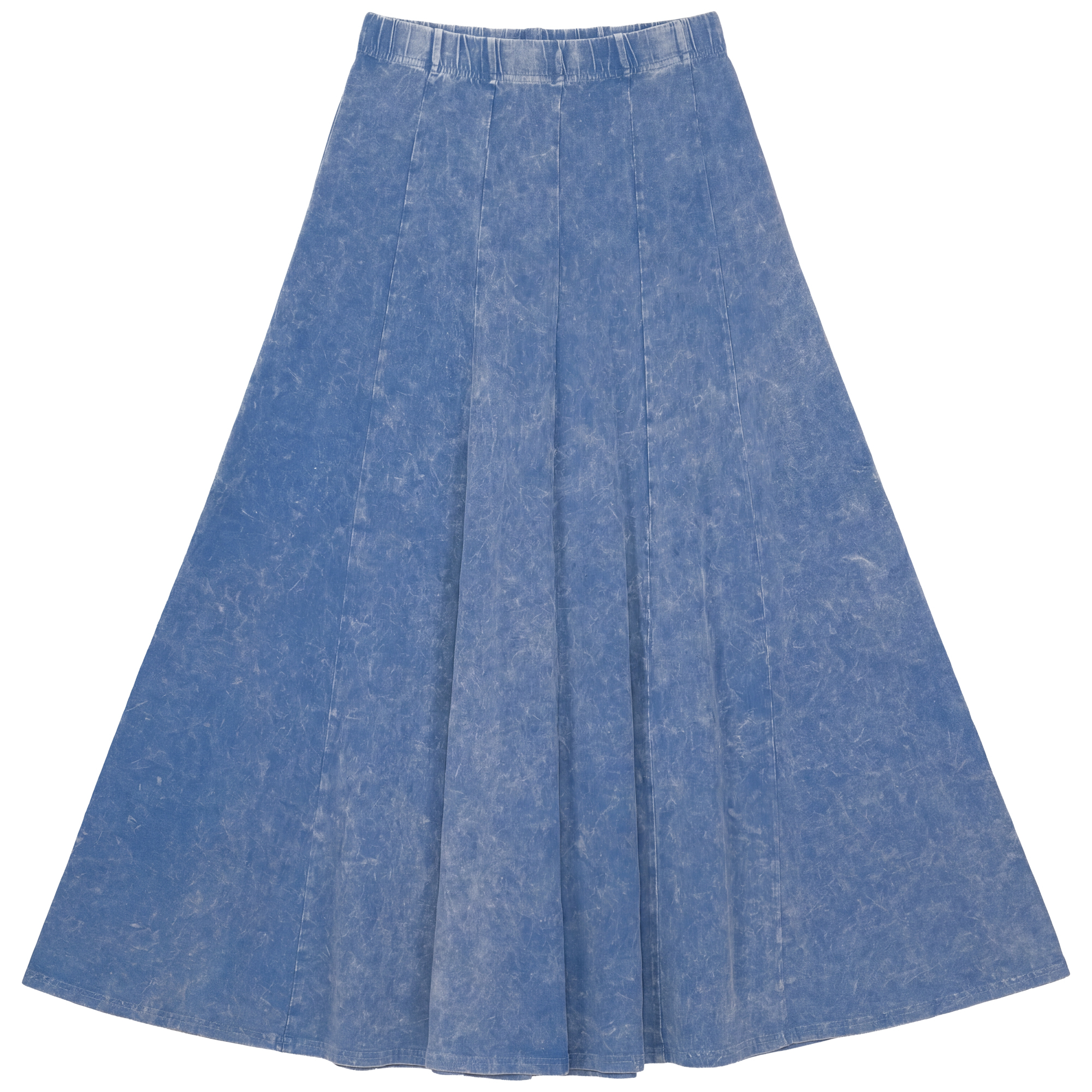 Washed Panelled Skirt in Light Denim Wash by 5 Stars