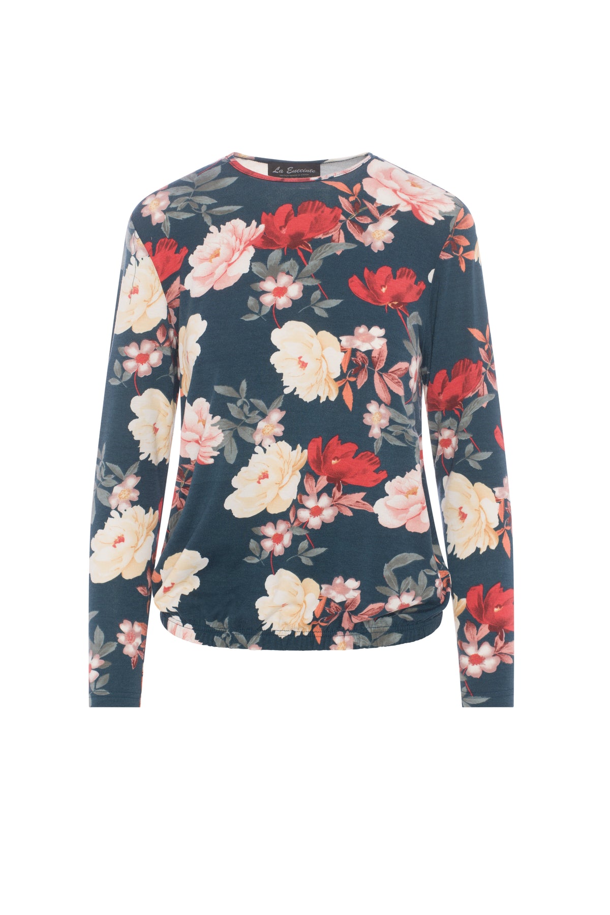Maternity Printed Bubble Tee in Denim Floral by La Enceinte