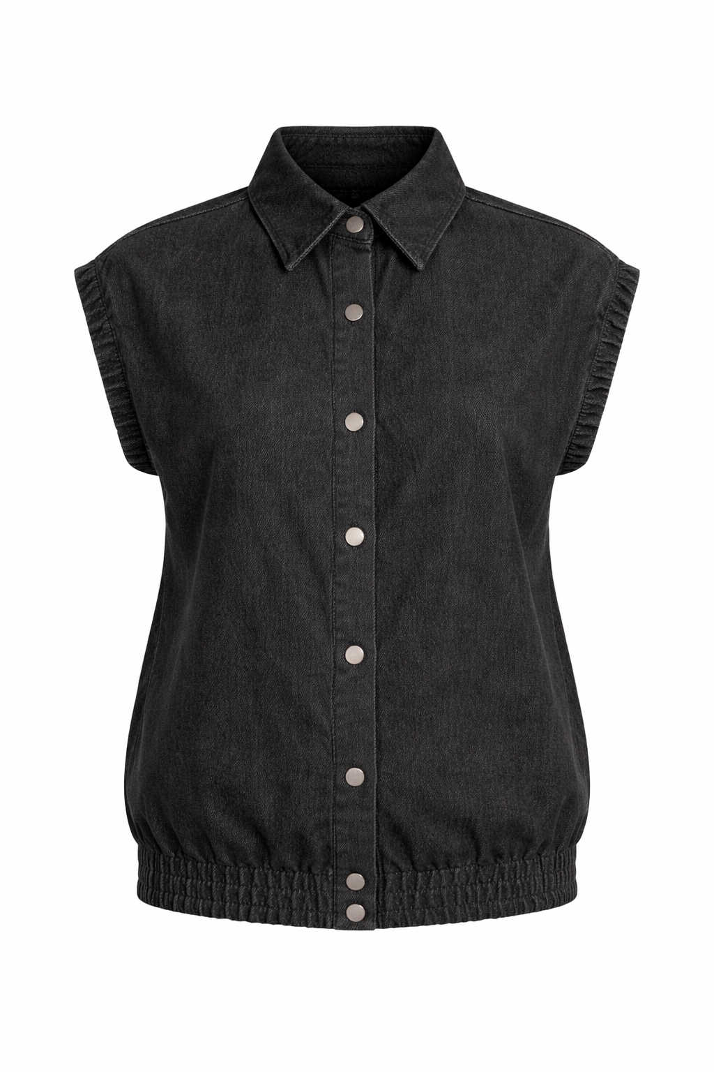 Maternity Denim Jacket Vest in Black Mix by MCM