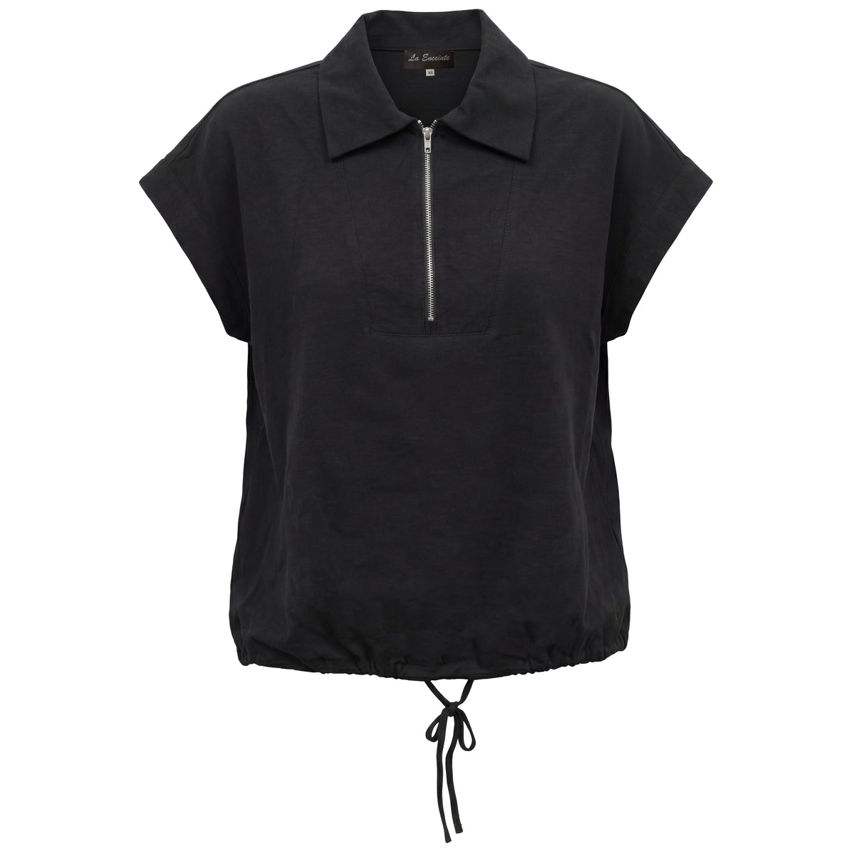 Maternity Linen Bungee Vest in Black by La Enceinte