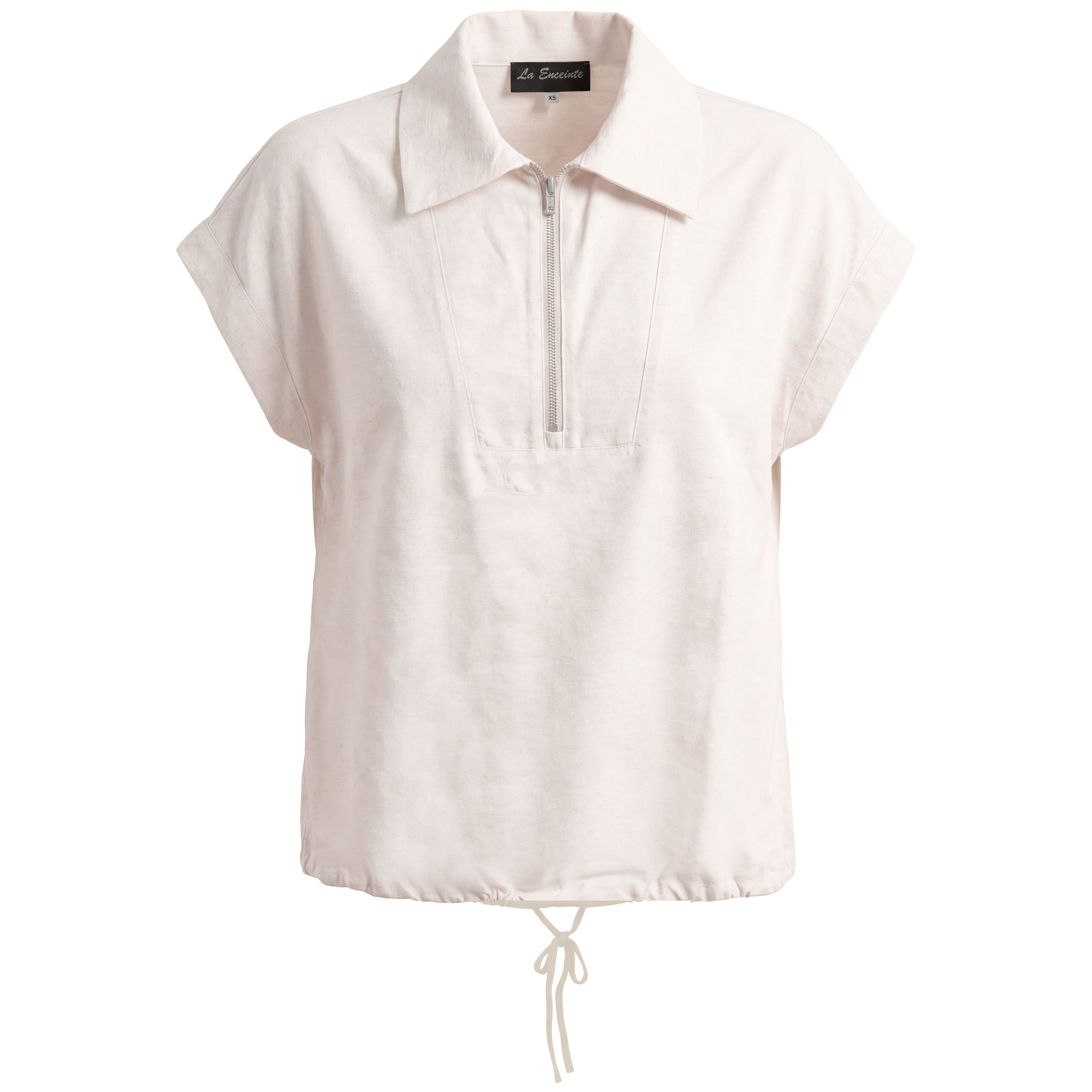 Maternity Linen Bungee Vest in Stone by La Enceinte