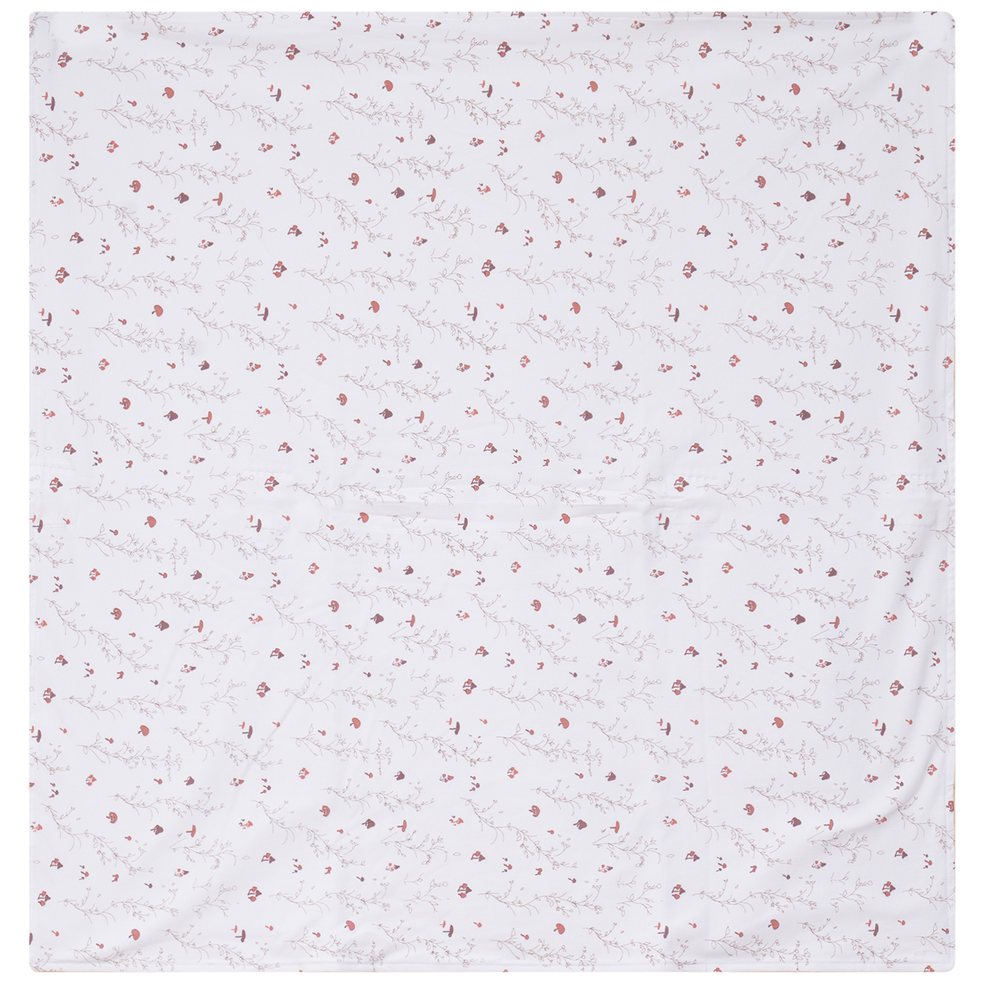All Over Floral and Mushroom Print Blanket in White Mushroom One Size by Bebe Bella