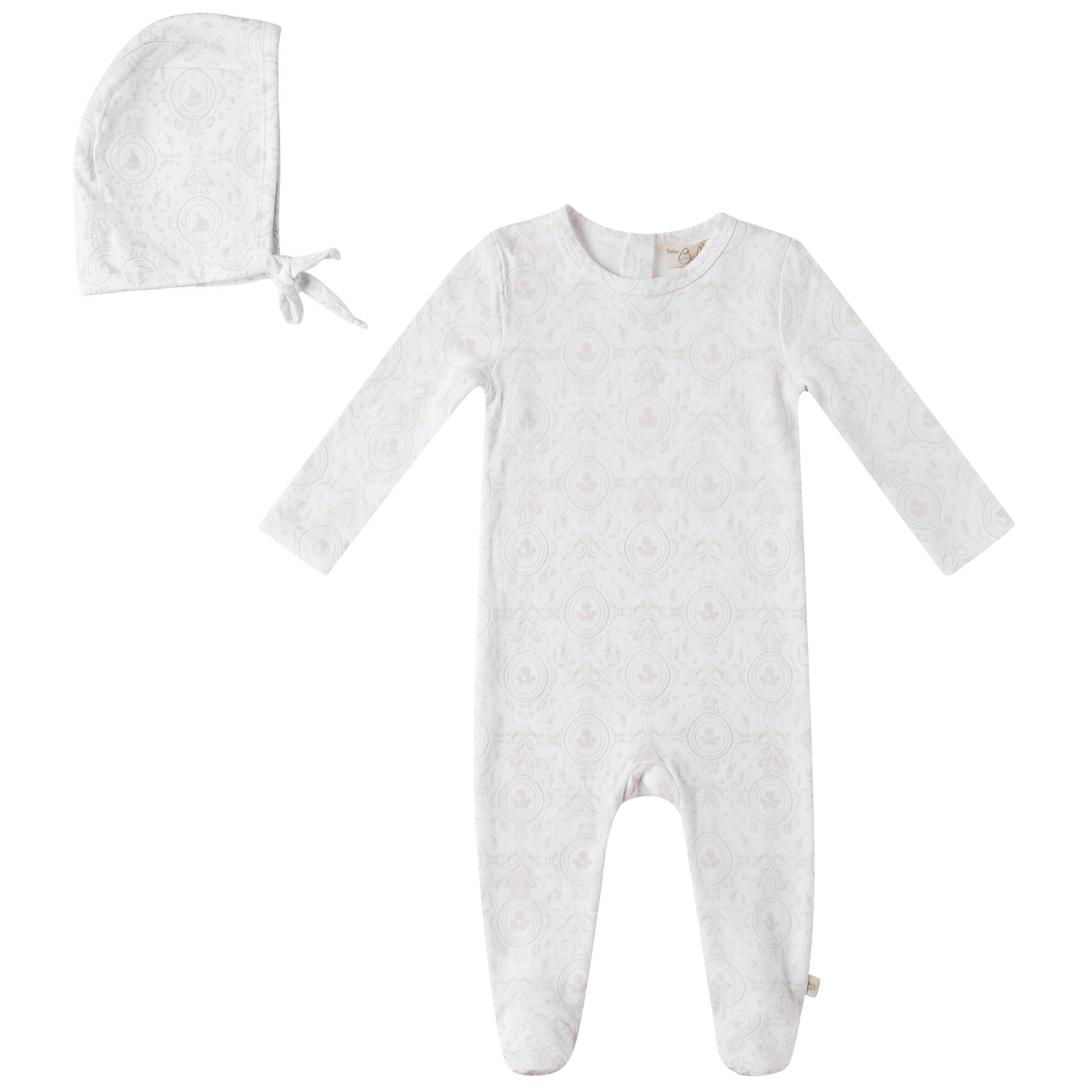 Boat/ Floral Print Onesie in White Primrose by Bebe Bella