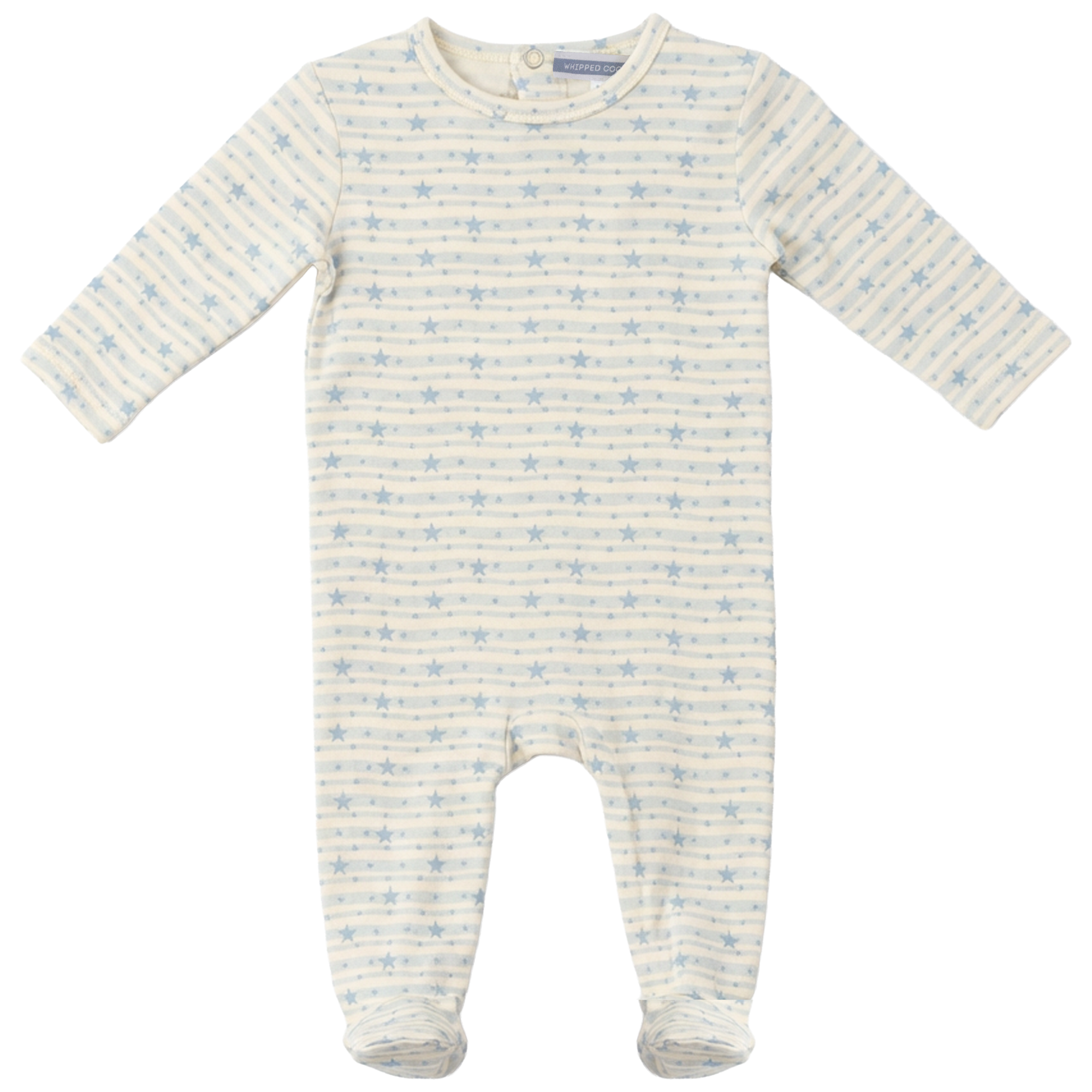 Stripped Dotted Heart and Star Onesie in Bluebelle by Whipped Cocoa