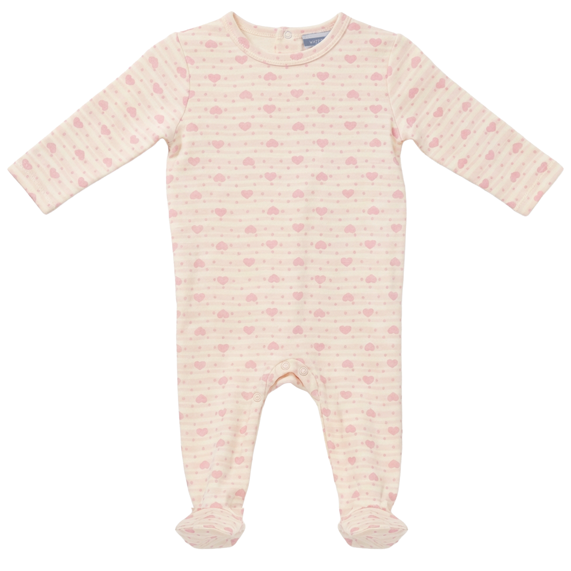 Stripped Dotted Heart and Star Onesie in Pink by Whipped Cocoa