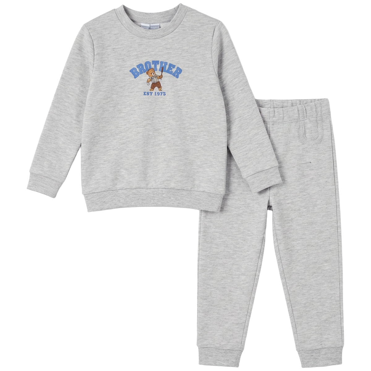 Cotton Spandex Bro Sweatshirt And Pants in Light Grey Mix Navy by Whipped Cocoa