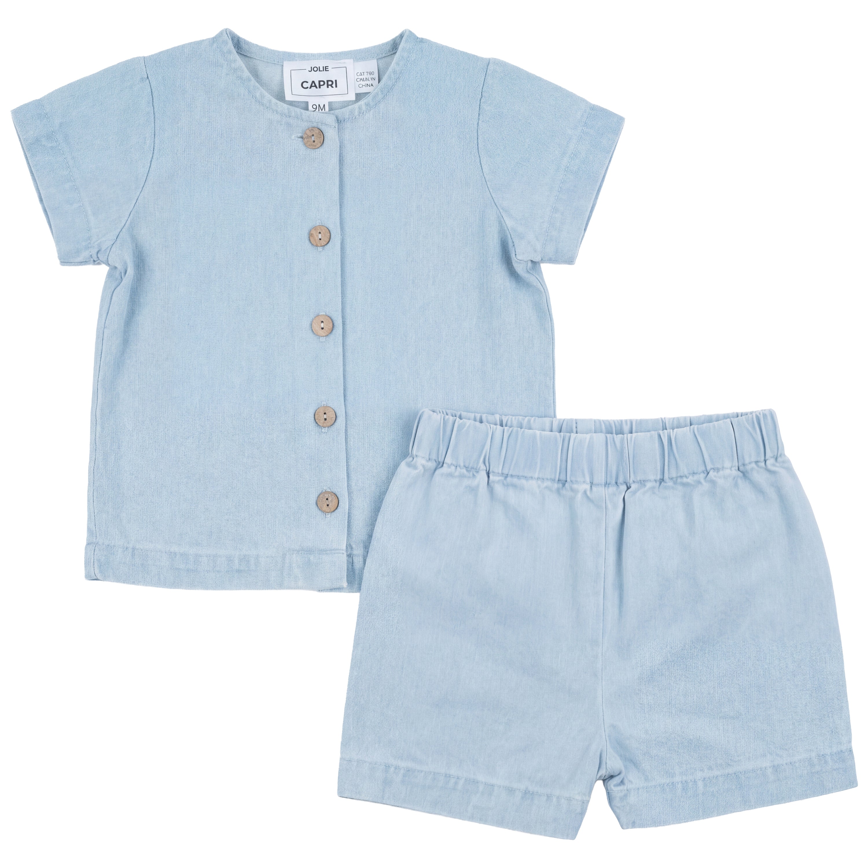 Denim 2 PCS Set in Light Denim by Jolie Capri