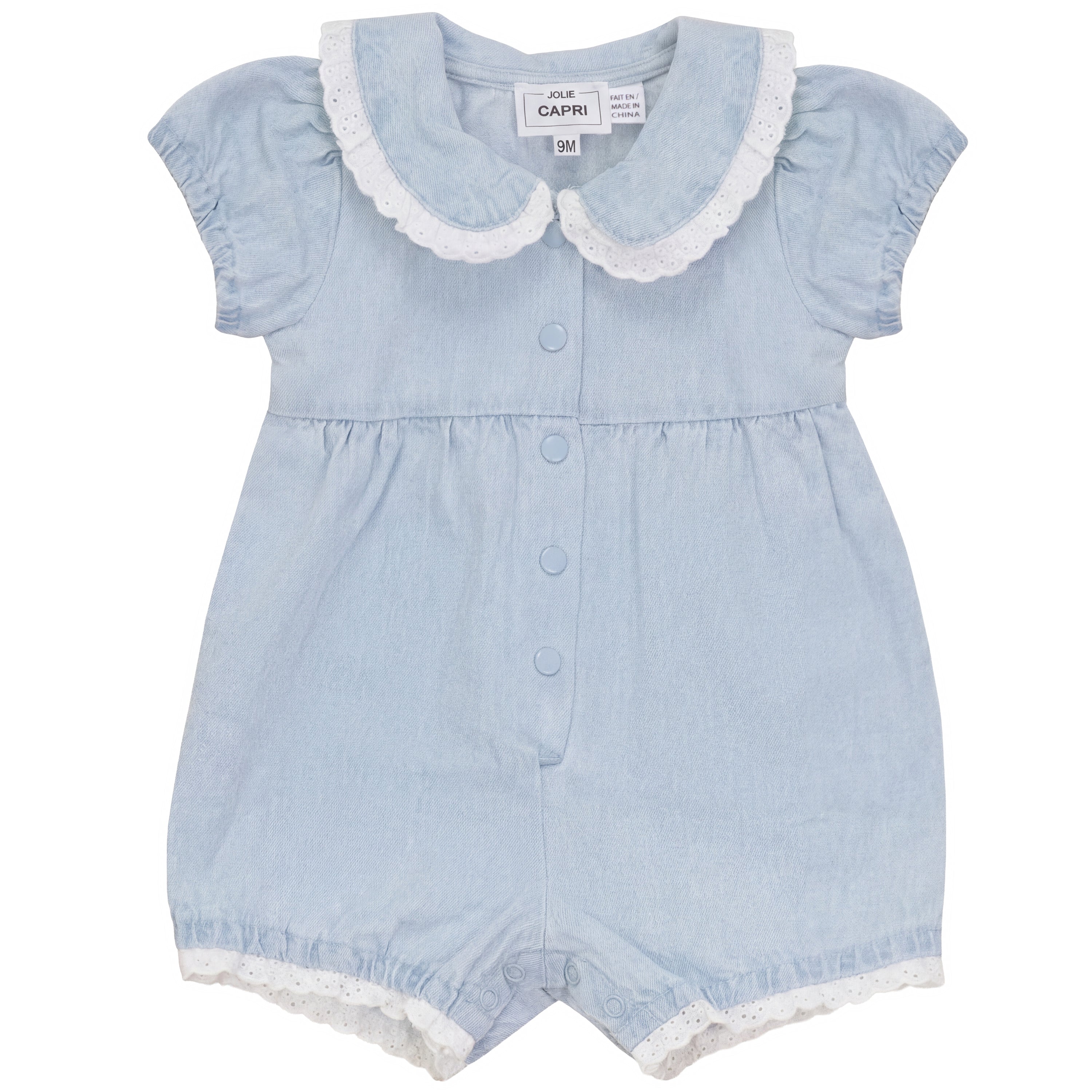 Denim Cotton Overall in Light Denim by Jolie Capri