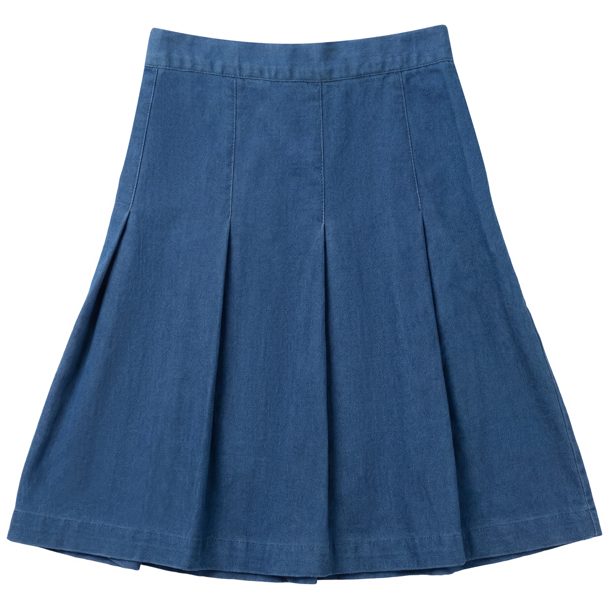 Denim Pleated Skirt in Dark Denim by Pinky Promise