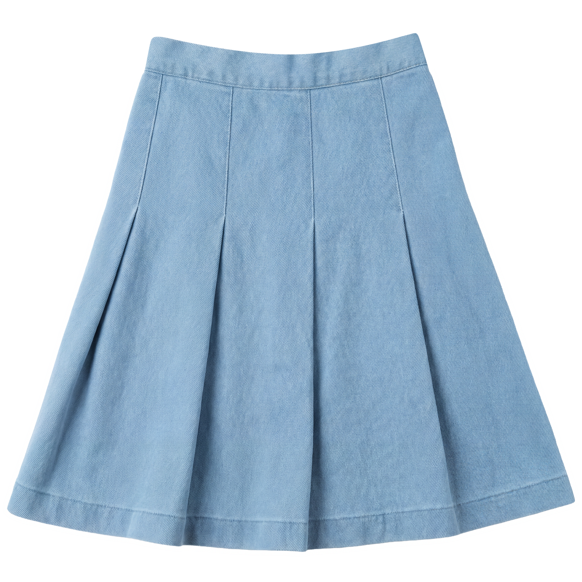 Denim Pleated Skirt in Light Denim by Pinky Promise