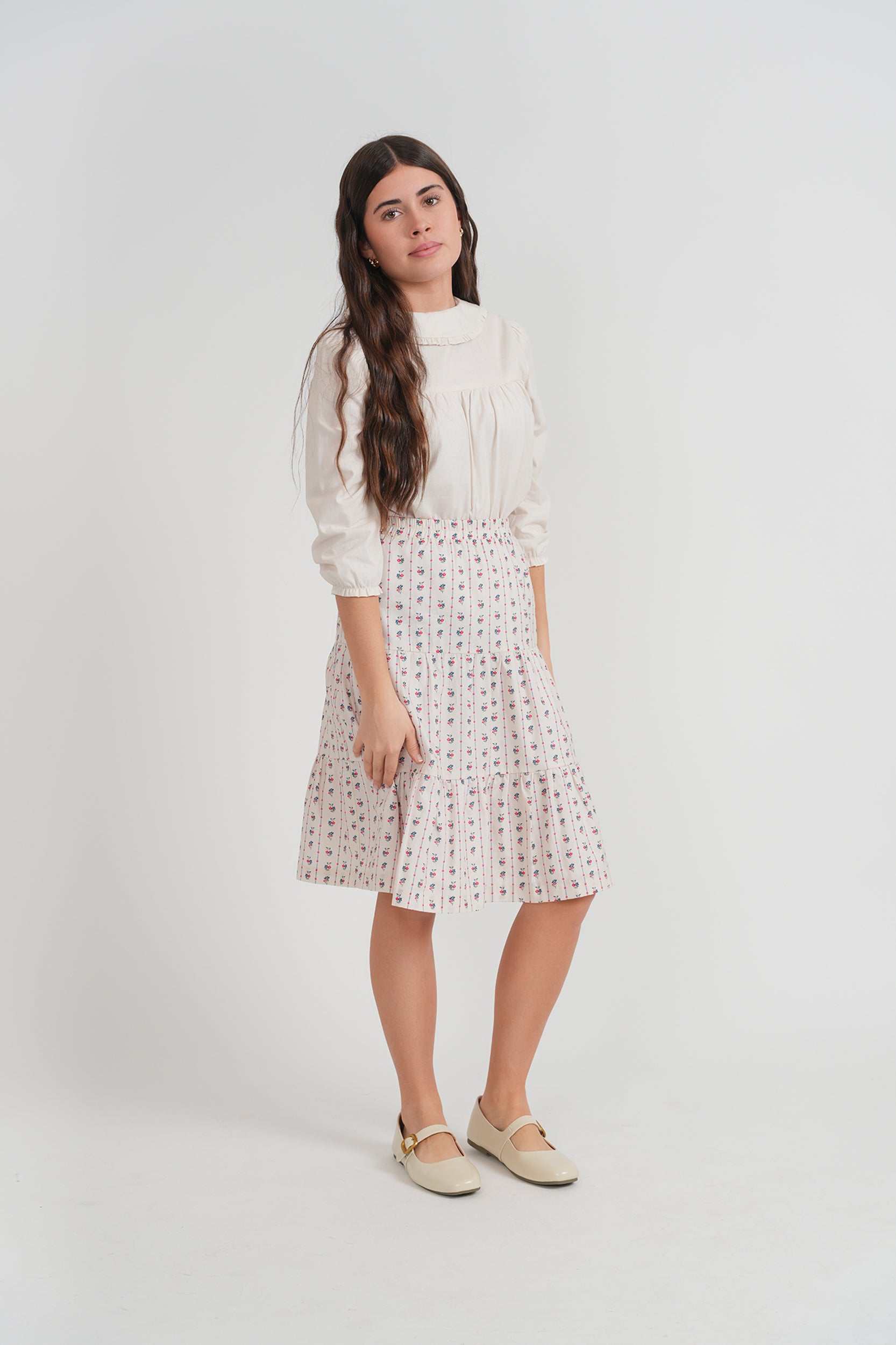 Floral Printed Blouse And Skirt Set in by Posie & Pistachio