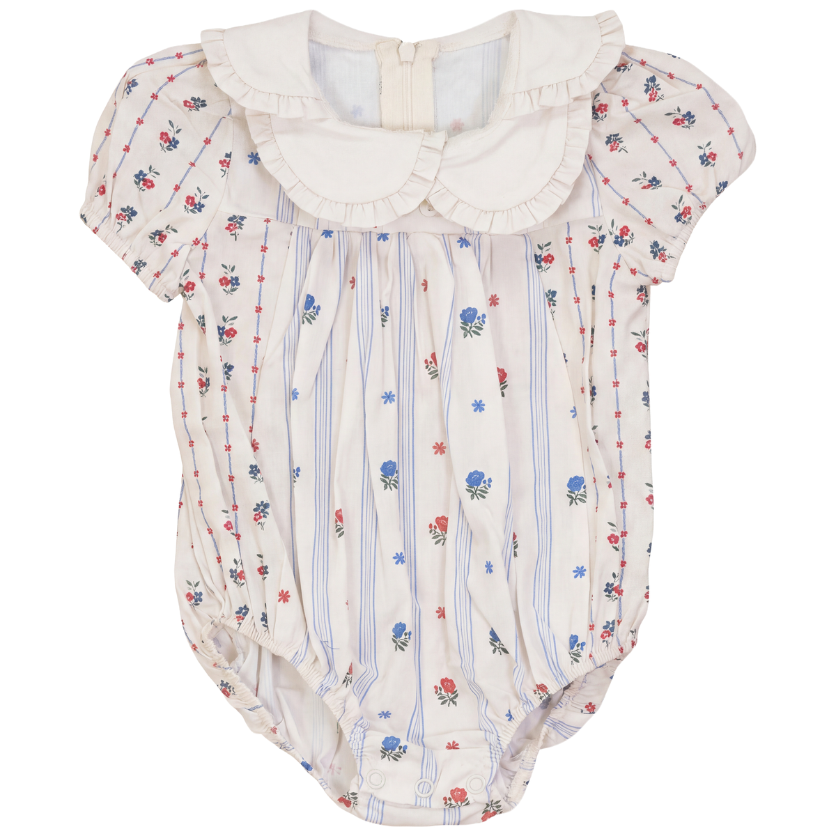 Floral Printed Stripped Bubble in Cream by Posie & Pistachio